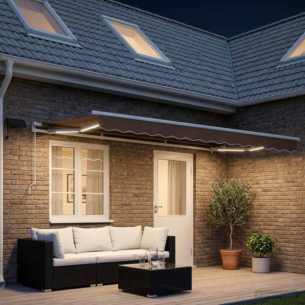 Povlačivi tende Sivosmeđa 400 × 350 cm Tkanina i Aluminij