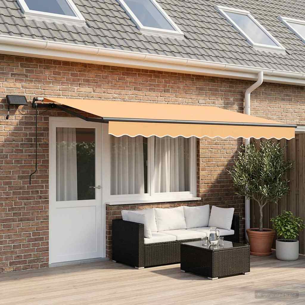 Povlačivi tende Pijesak 400 × 350 cm Tkanina i Aluminij