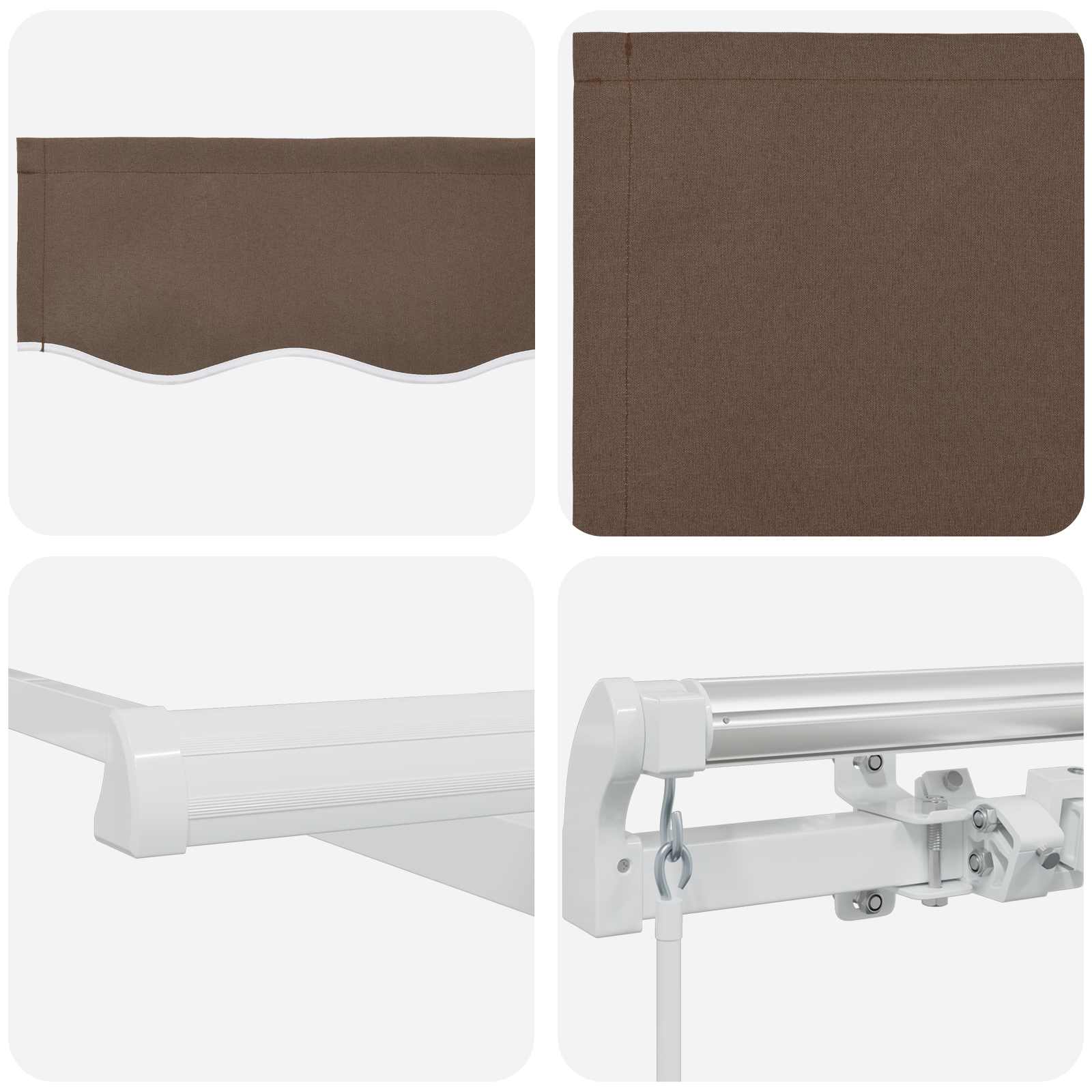 Povlačivi tende Sivosmeđa 400 × 350 cm Poliester i aluminij