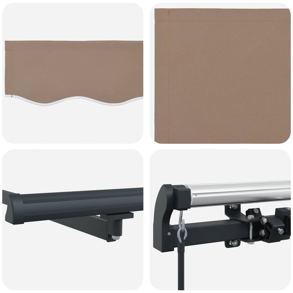 Povlačivi tende Sivosmeđa 400 × 350 cm Tkanina i Aluminij