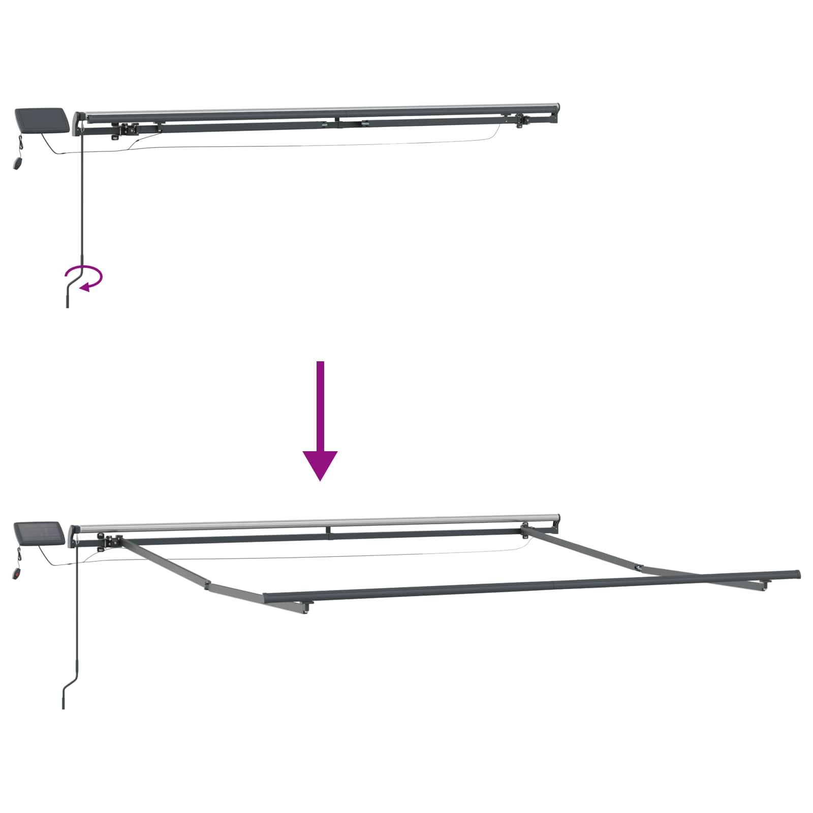 Povlačivi tende Sivosmeđa 400 × 350 cm Tkanina i Aluminij