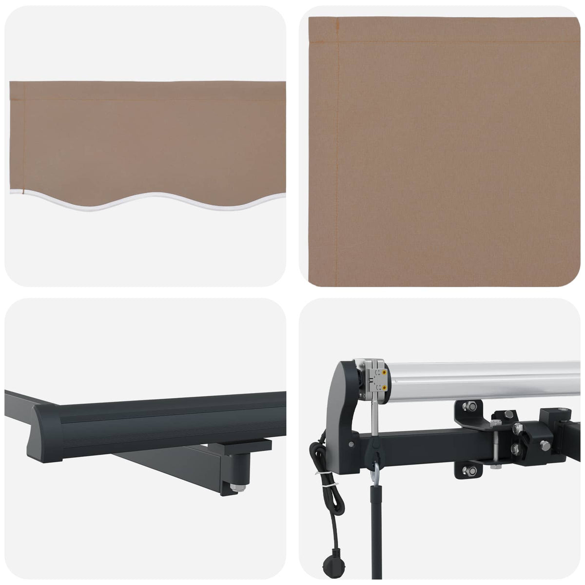Povlačivi tende Sivosmeđa 400 × 350 cm Tkanina i Aluminij