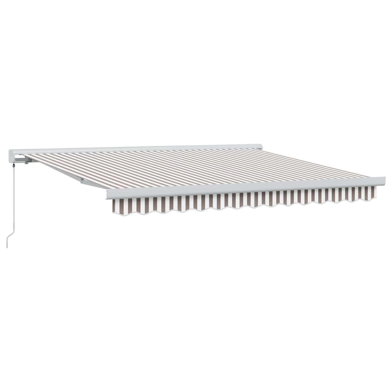 Povlačivi tende Svijetlo siva i bijela. 450 × 300 cm