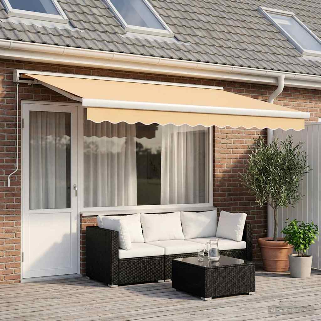 Povlačivi tende Pijesak 500 × 300 cm Platno i Aluminij
