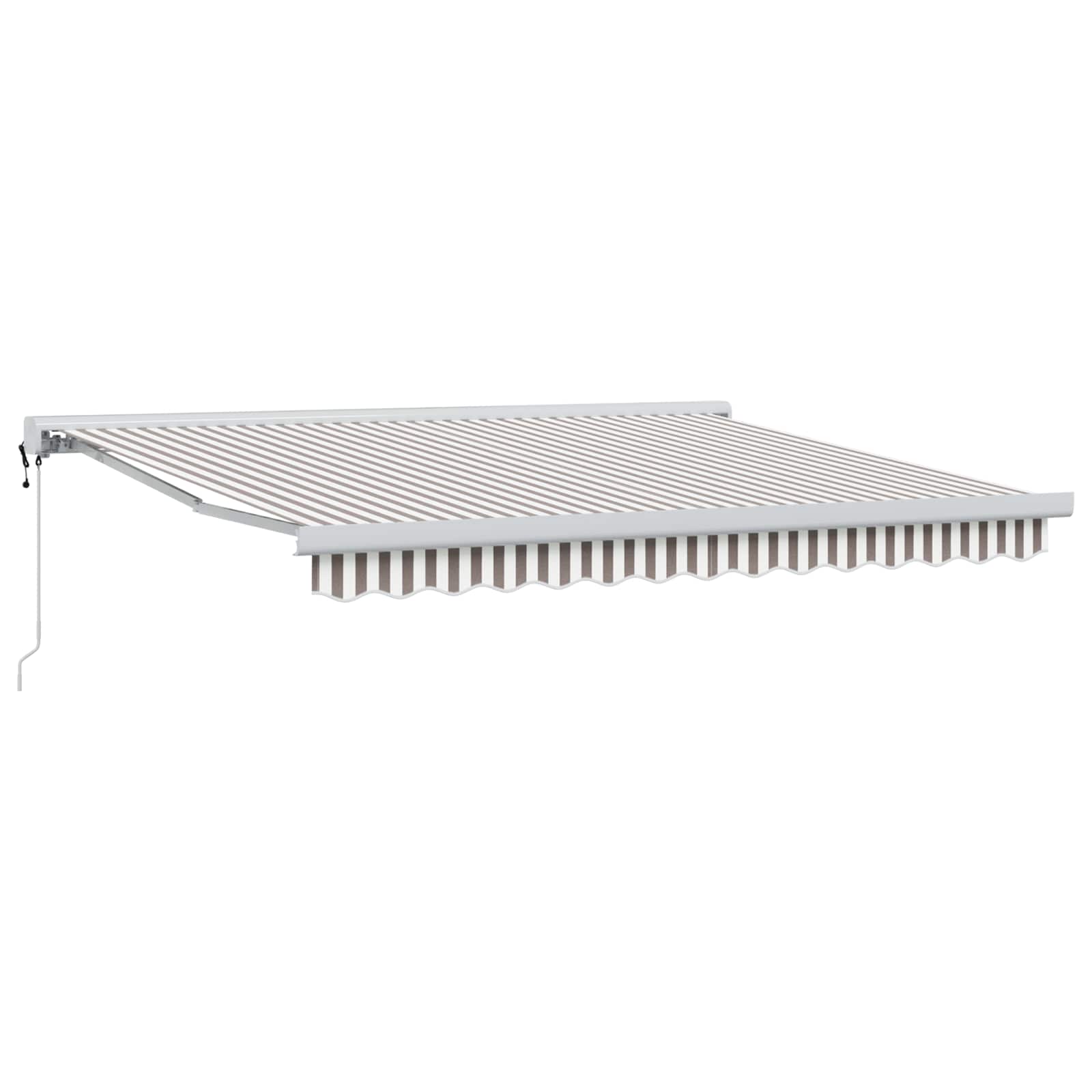 Povlačivi tende Svijetlo siva i bijela. 450 × 300 cm