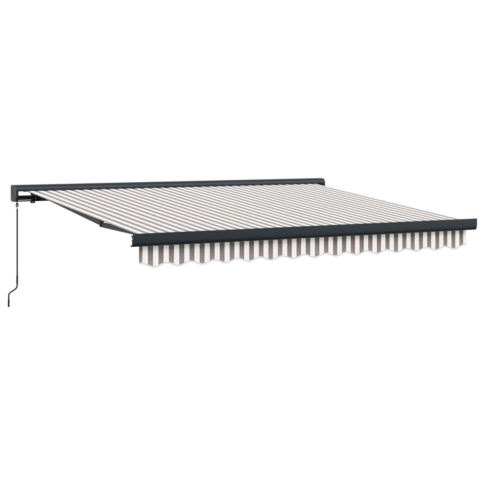 Povlačivi tende Svijetlo siva i bijela. 450 × 300 cm