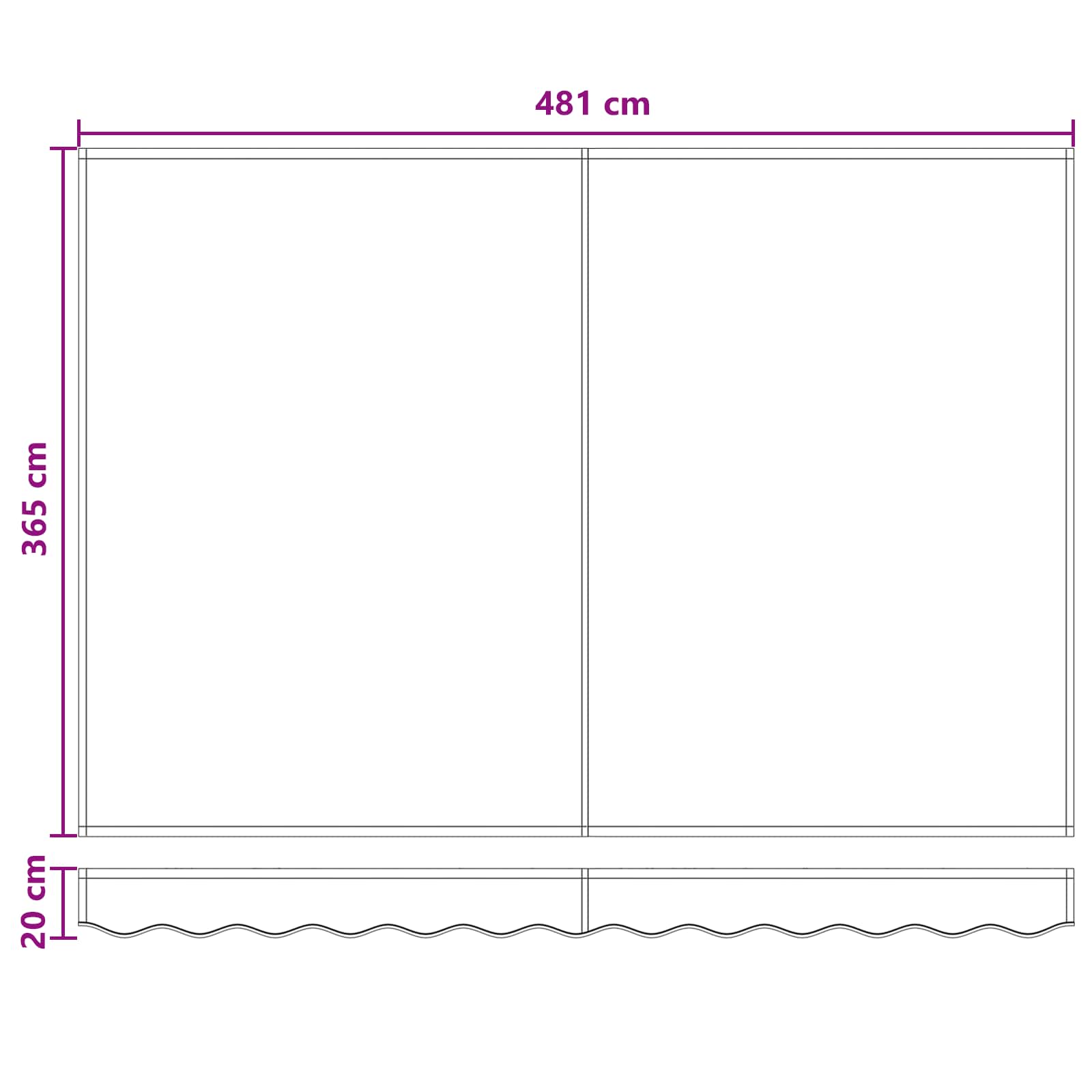 Povlačivi tende Pijesak 450 × 350 cm Poliester