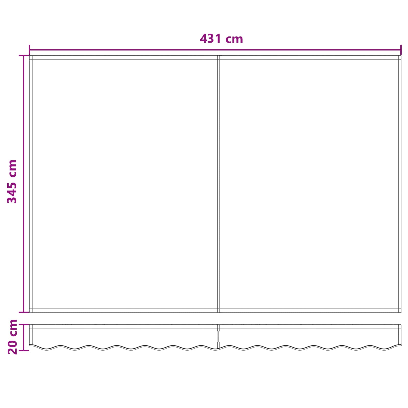 Električna retraktabilna tenda Pijesak 4,5 × 3,5 m