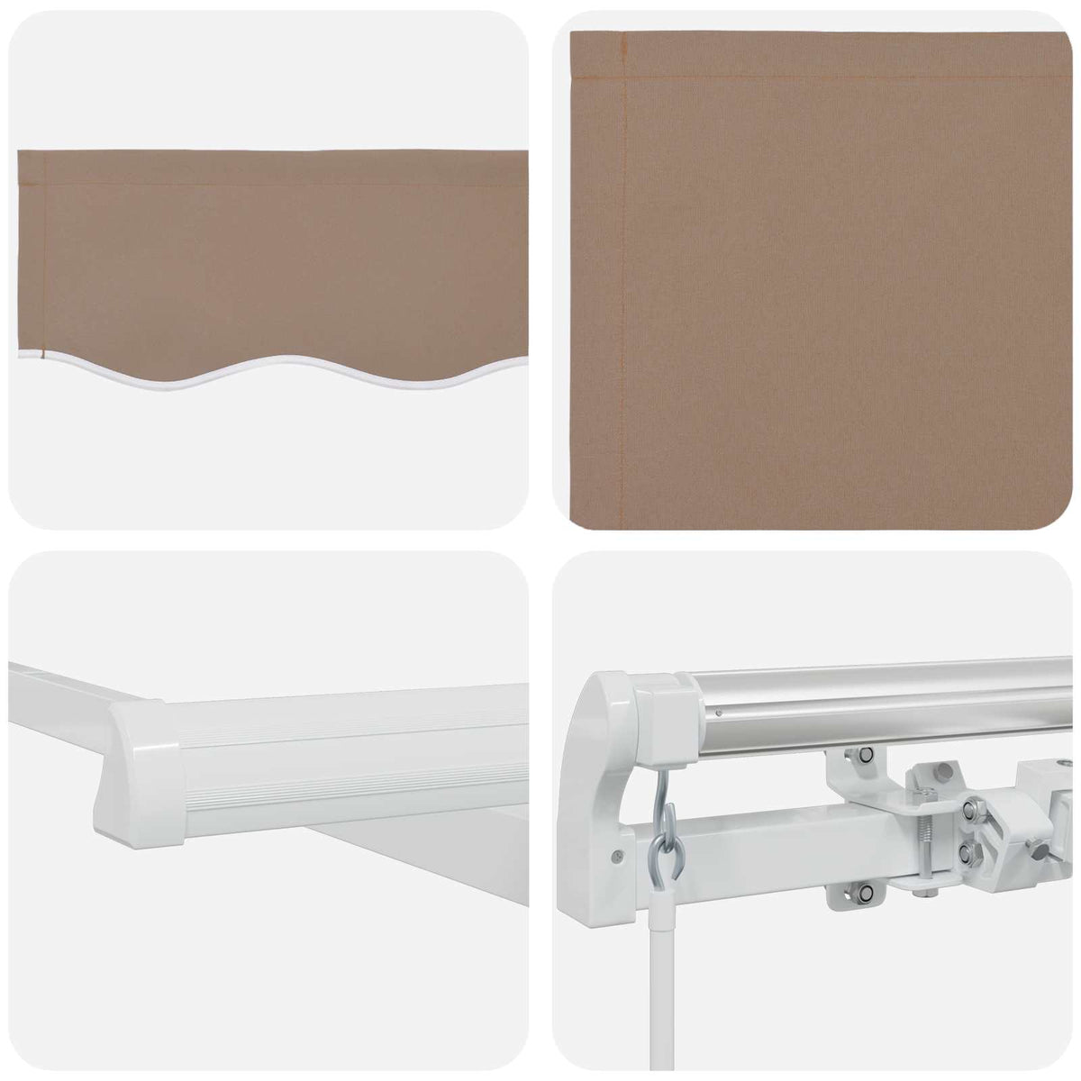 Povlačivi tende Sivosmeđa 500 × 300 cm Poliester i aluminij