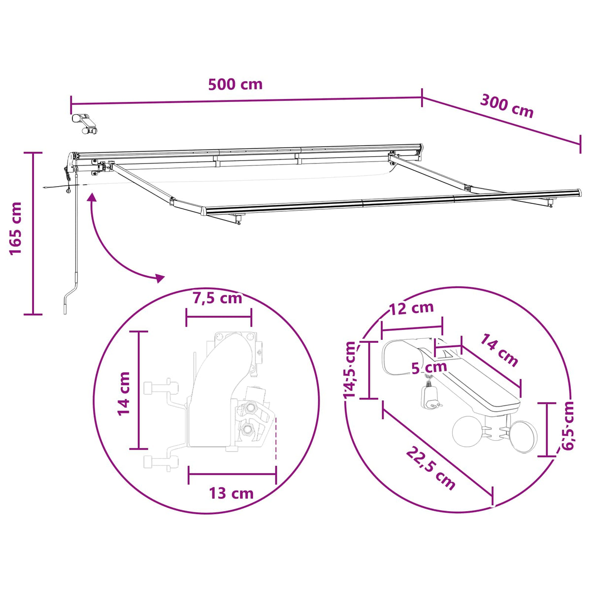 Tkanina za tende Pijesak 500 × 300 cm Poliester