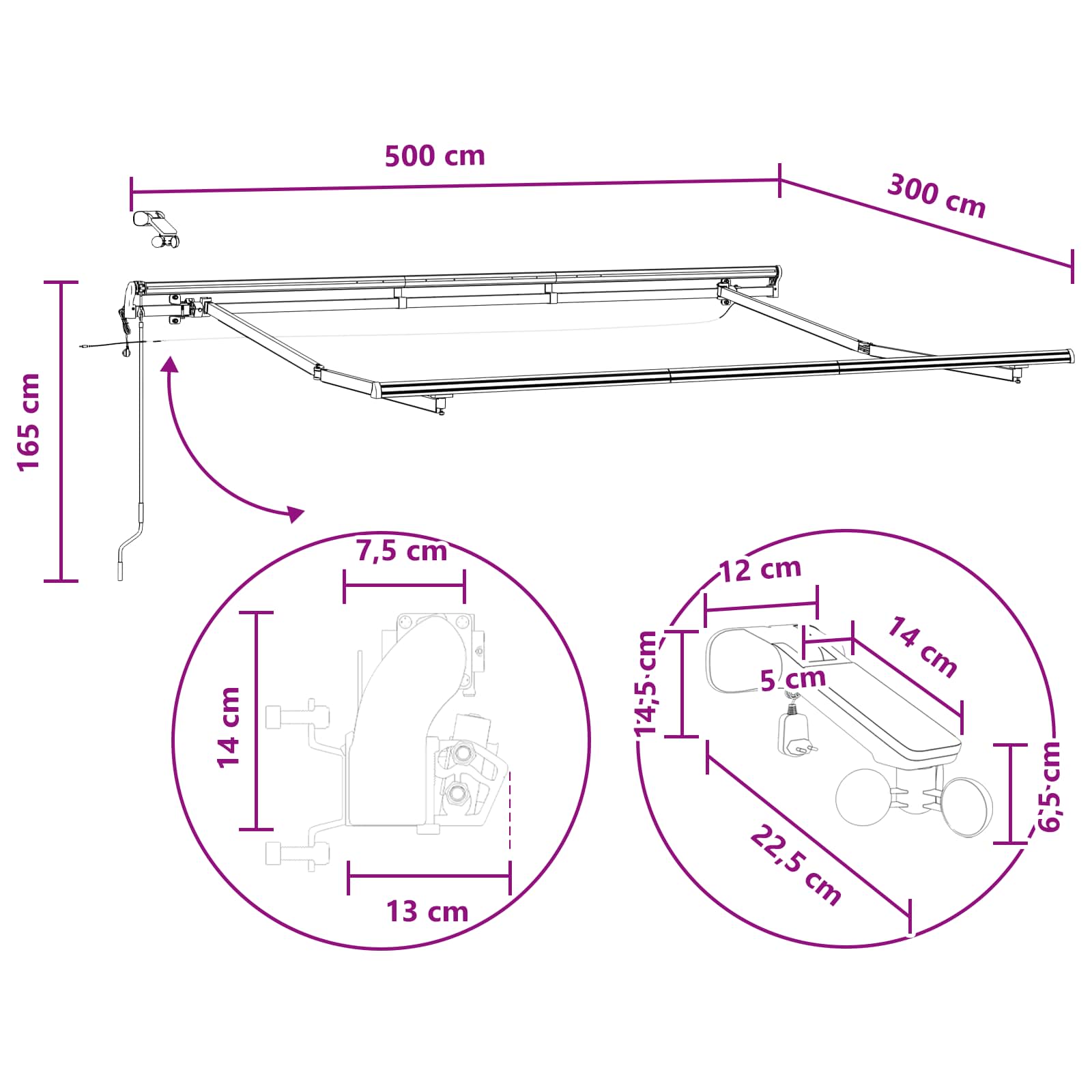 Tkanina za tende Sivosmeđa 500 × 300 cm Poliester