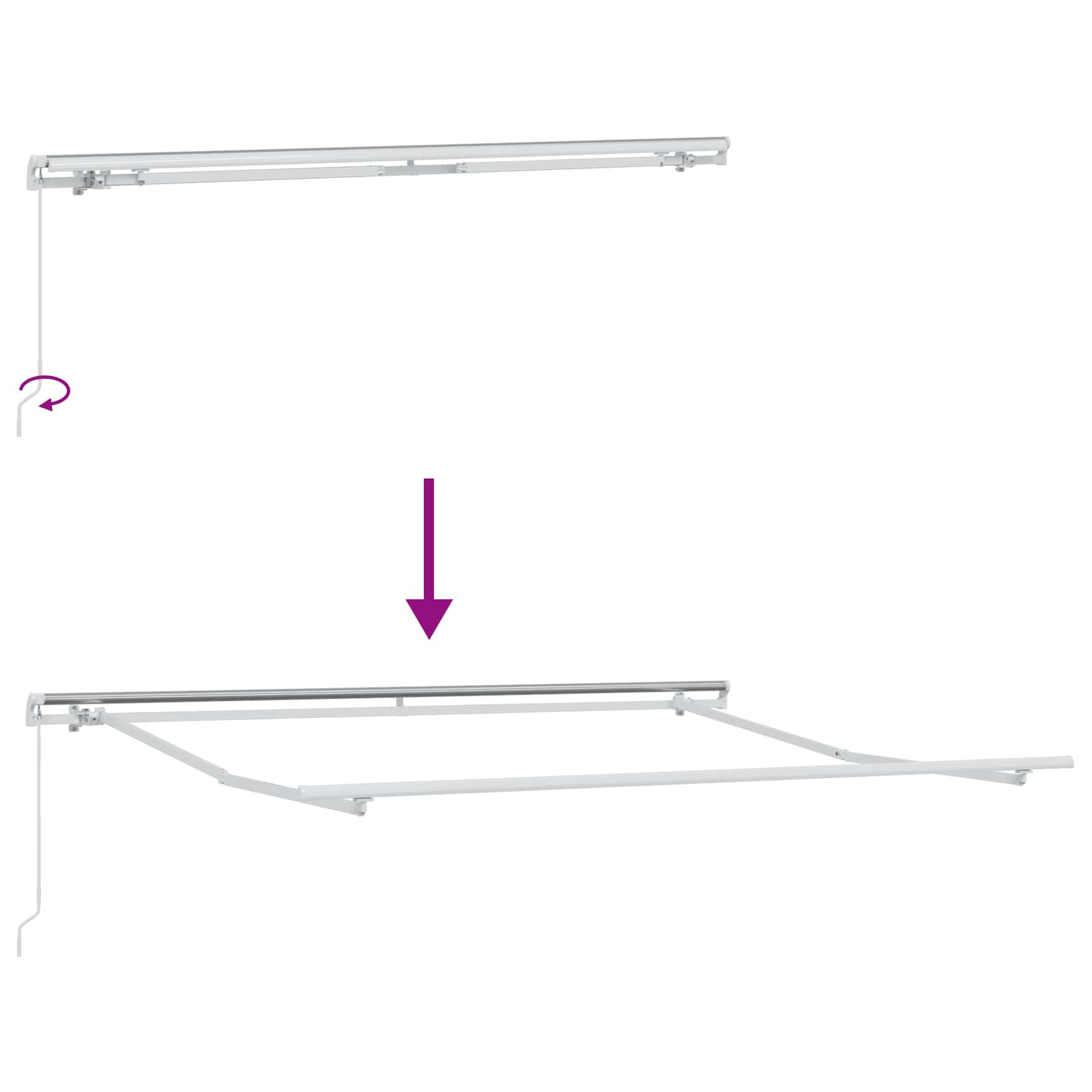 Povlačivi tende Pijesak 600 cm Poliester i aluminij