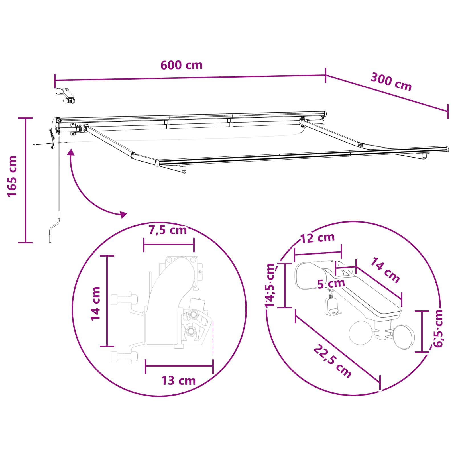 Tkanina za tende Pijesak 600 × 300 cm Poliester