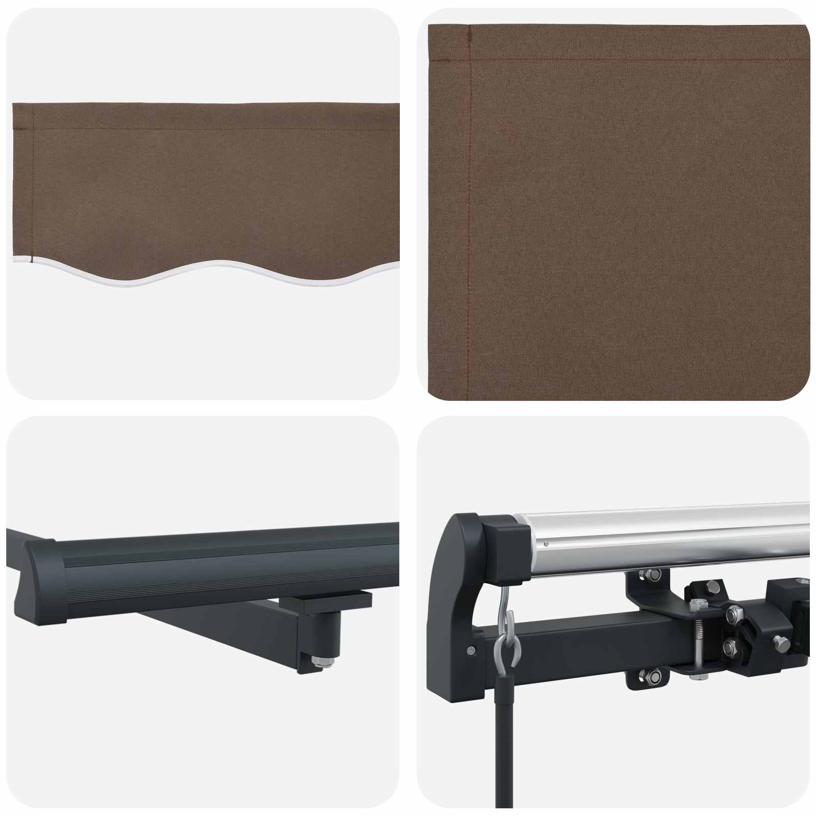 Povlačivi tende Sivosmeđa 600 × 350 cm Poliester i aluminij