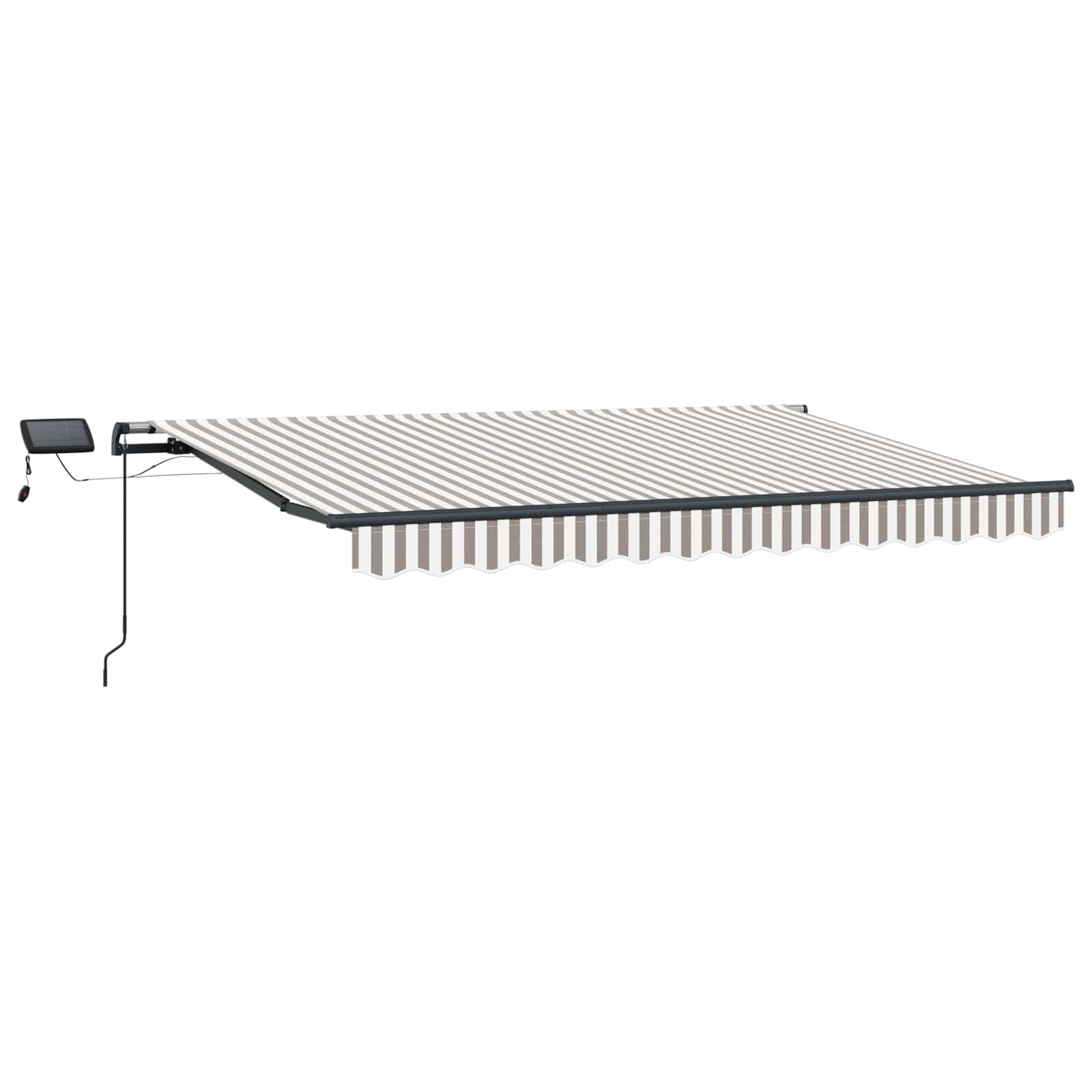 Povlačivi tende Svijetlo siva i bijela. 600 × 350 cm
