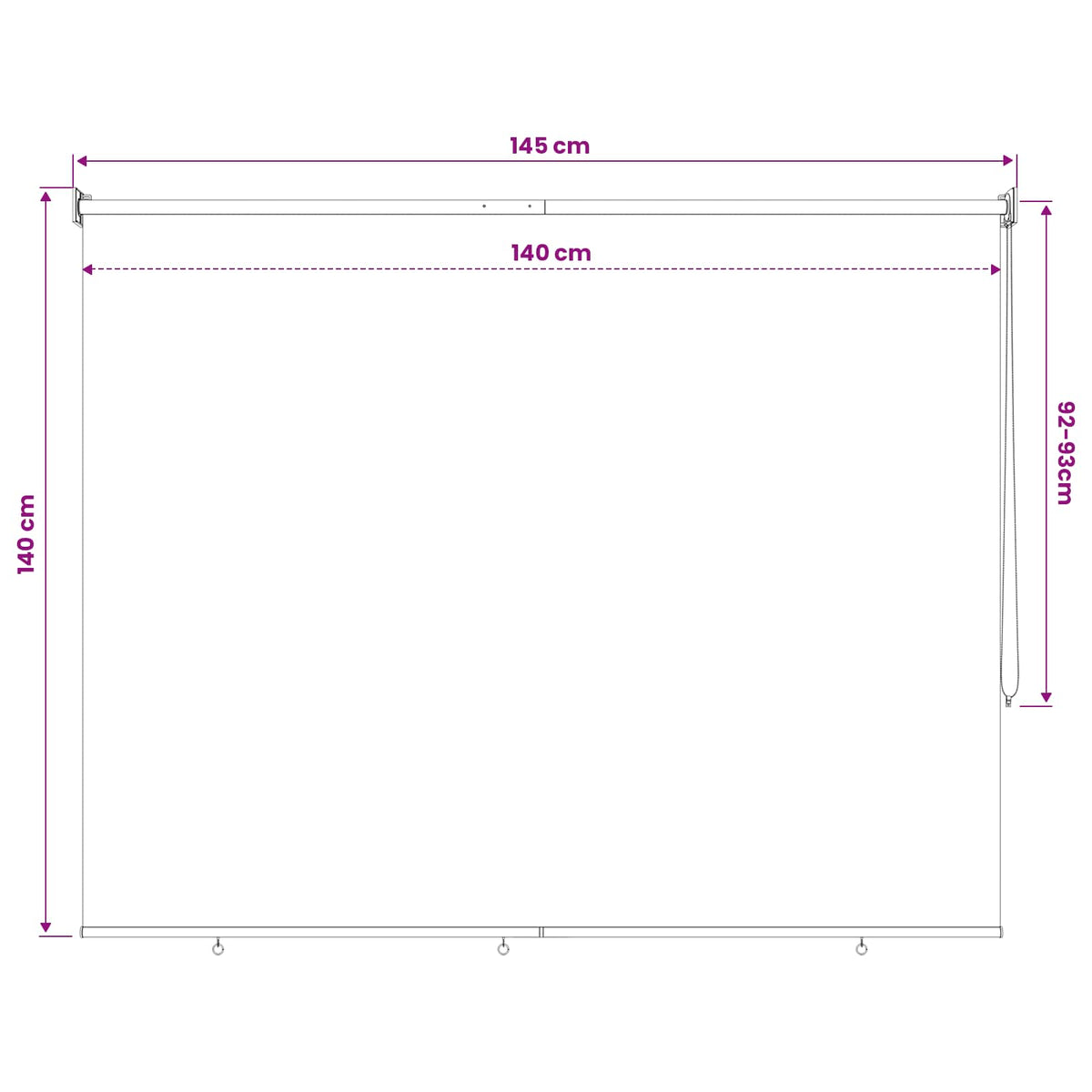 Vanjska roleta 90% blokada UV zraka Terrakota 140 x 140 cm HDPE
