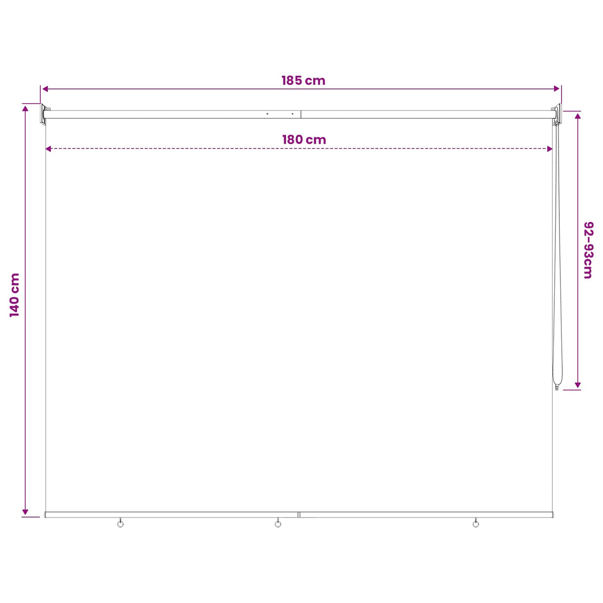 Vanjska roleta 90% blokada UV zraka Terrakota 180 x 140 cm HDPE