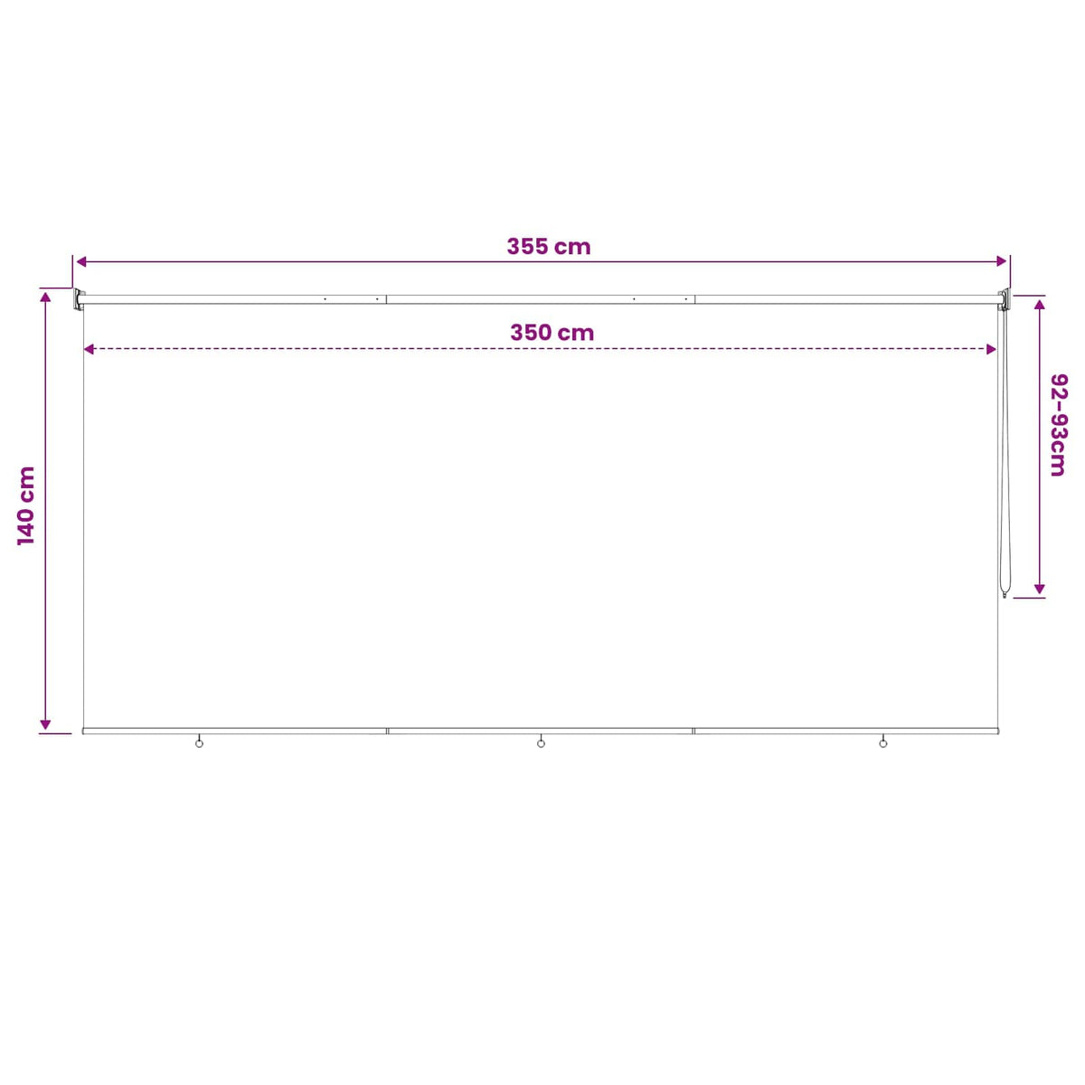 Vanjska roleta 90% blokada UV zraka Terrakota 350 x 140 cm HDPE