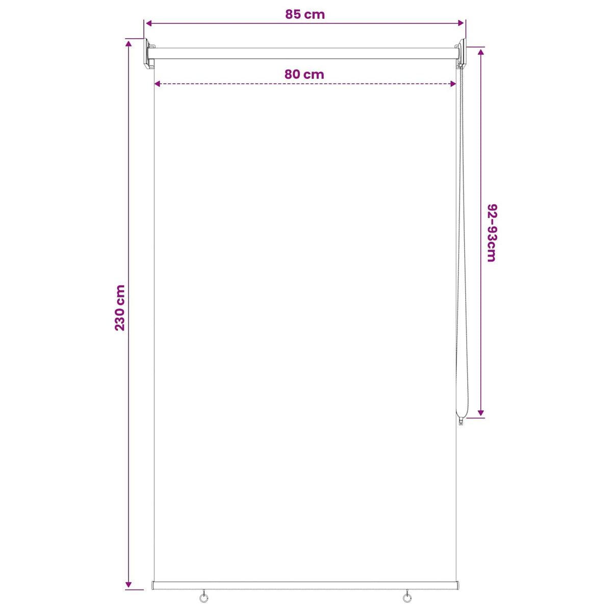Vanjska roleta 90% blokada UV zraka Terrakota 80 x 230 cm HDPE