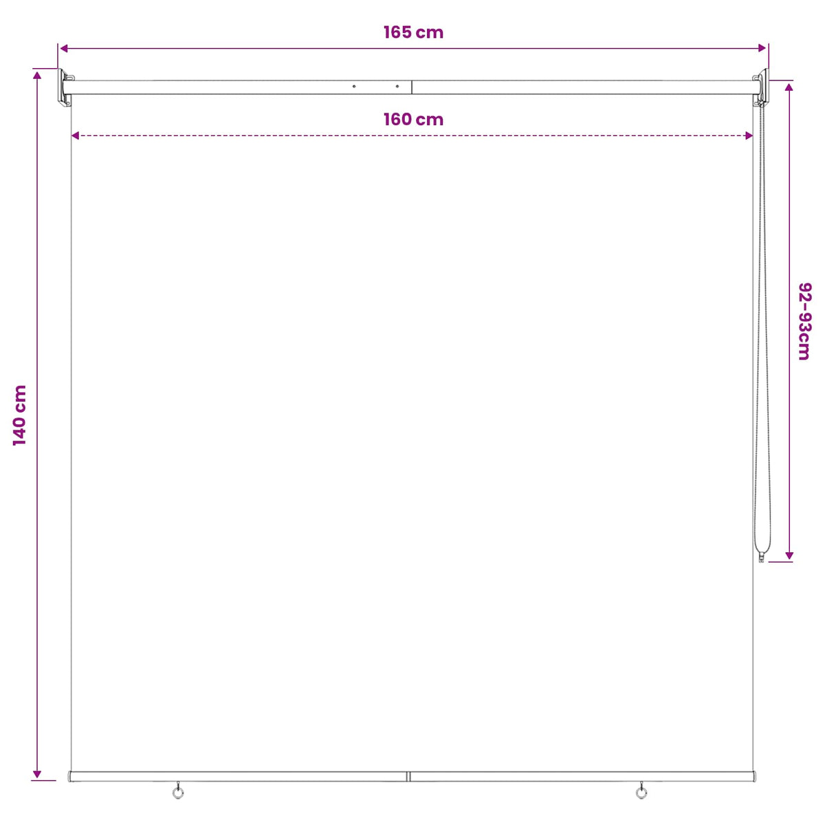 Vanjska roleta 90% blokada UV zraka Tamnozelena 160 x 140 cm