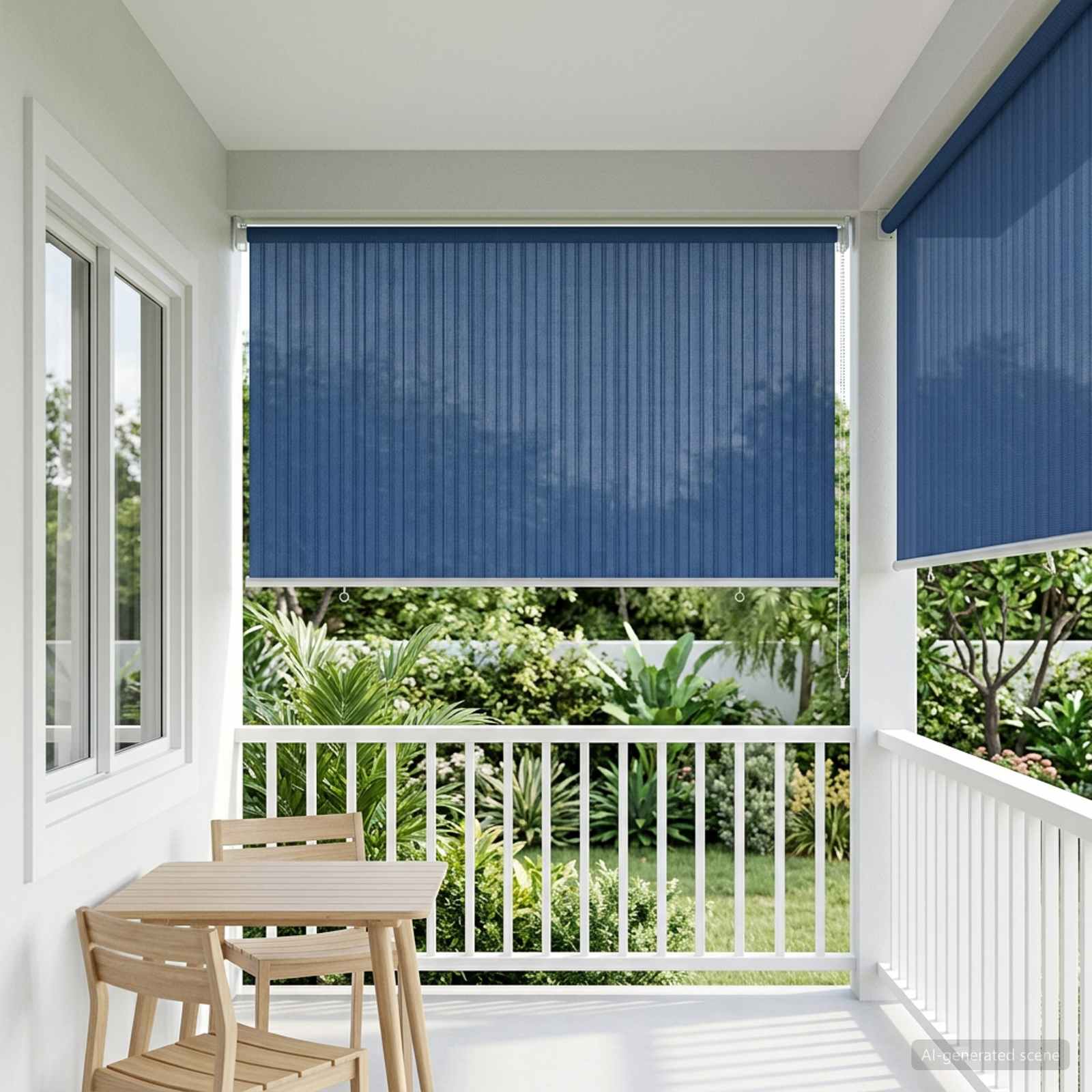 Vanjska roleta 90% blokada UV zraka Plava 140 x 140 cm HDPE