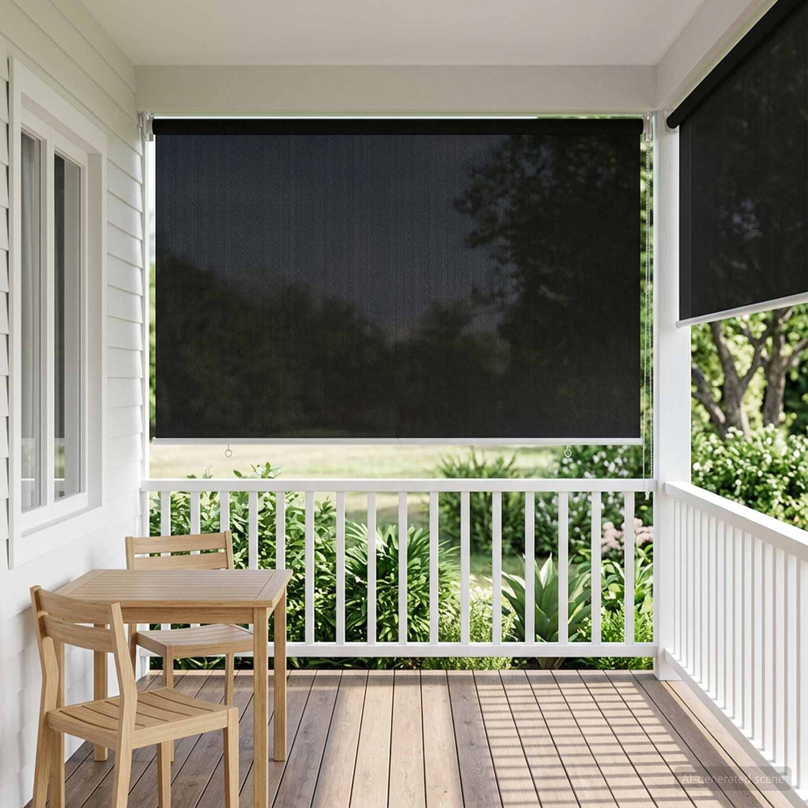 Vanjska roleta 90% blokada UV zraka Crna 140 x 140 cm HDPE