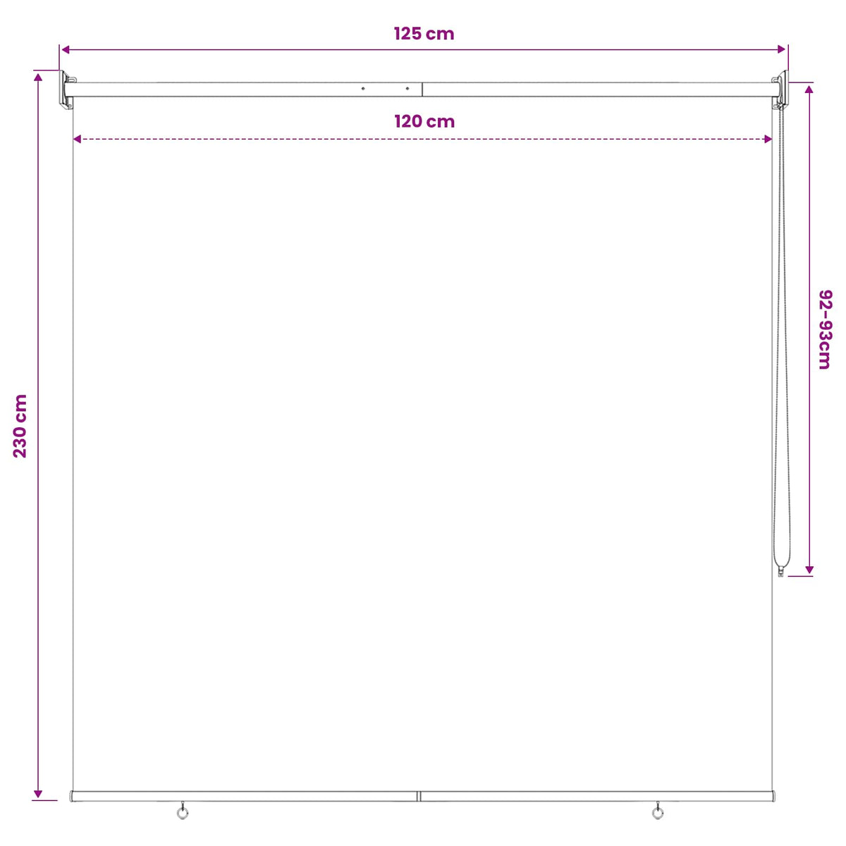 Vanjska roleta 90% blokada UV zraka Smeđa 120 x 230 cm HDPE