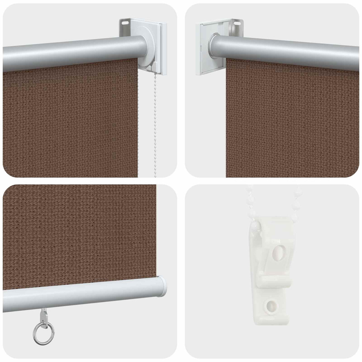 Vanjska roleta 90% blokada UV zraka Sivosmeđa 80 x 140 cm HDPE