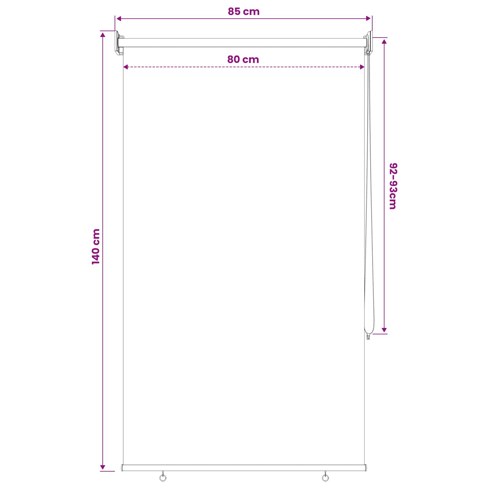 Vanjska roleta 90% blokada UV zraka Sivosmeđa 80 x 140 cm HDPE