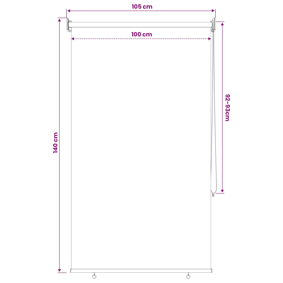 Vanjska roleta 90% blokada UV zraka Sivosmeđa 100 x 140 cm HDPE