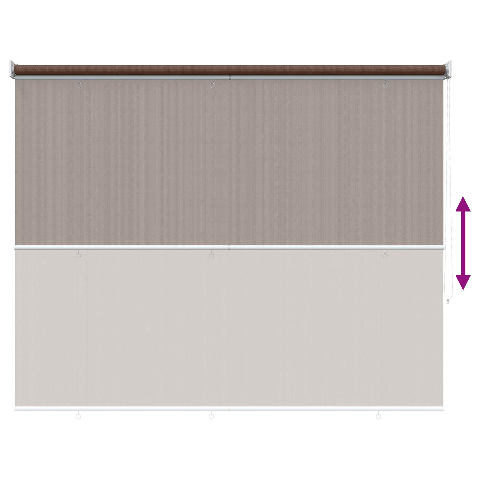 Vanjska roleta 90% blokada UV zraka Sivosmeđa 140 x 140 cm HDPE