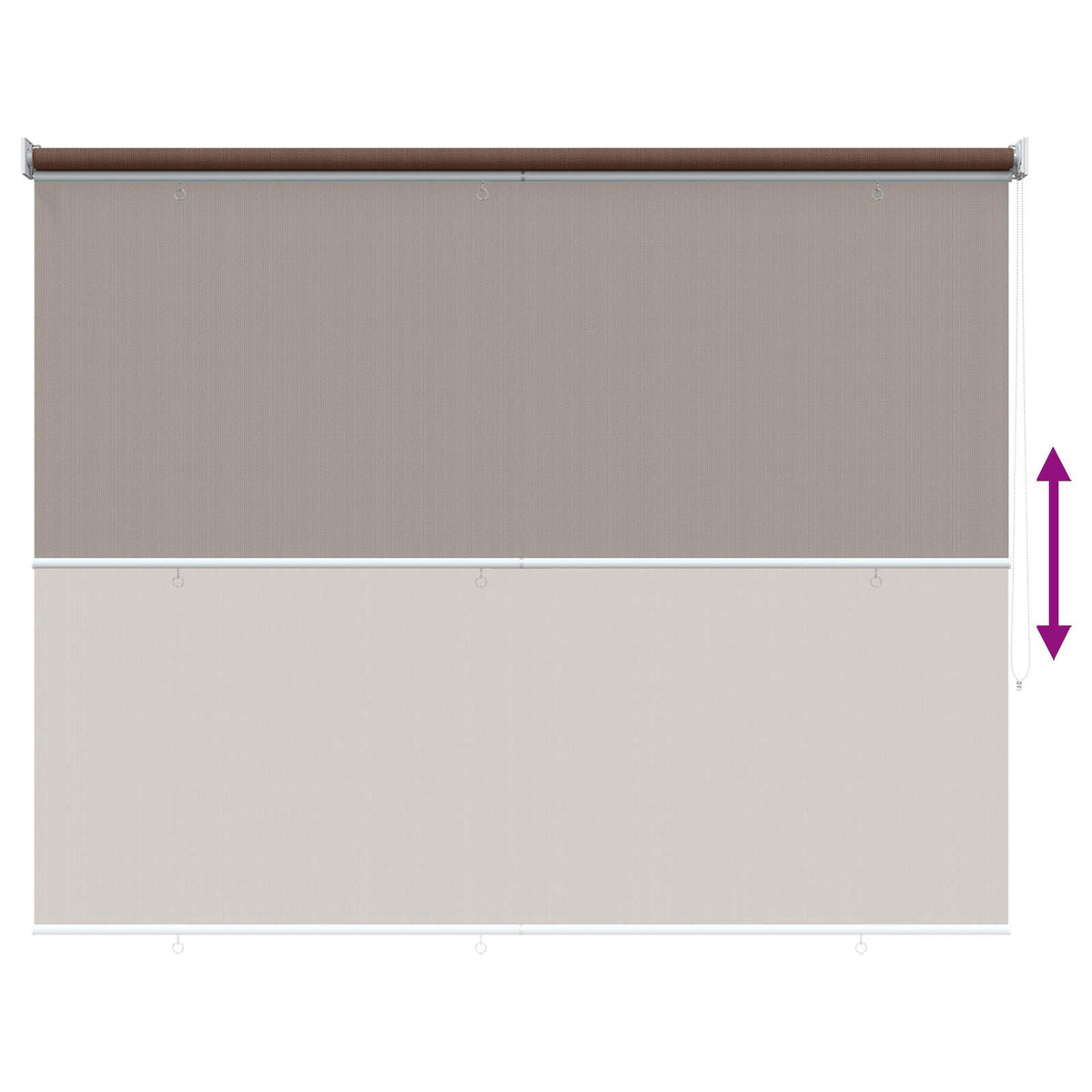 Vanjska roleta 90% blokada UV zraka Sivosmeđa 220 x 140 cm HDPE