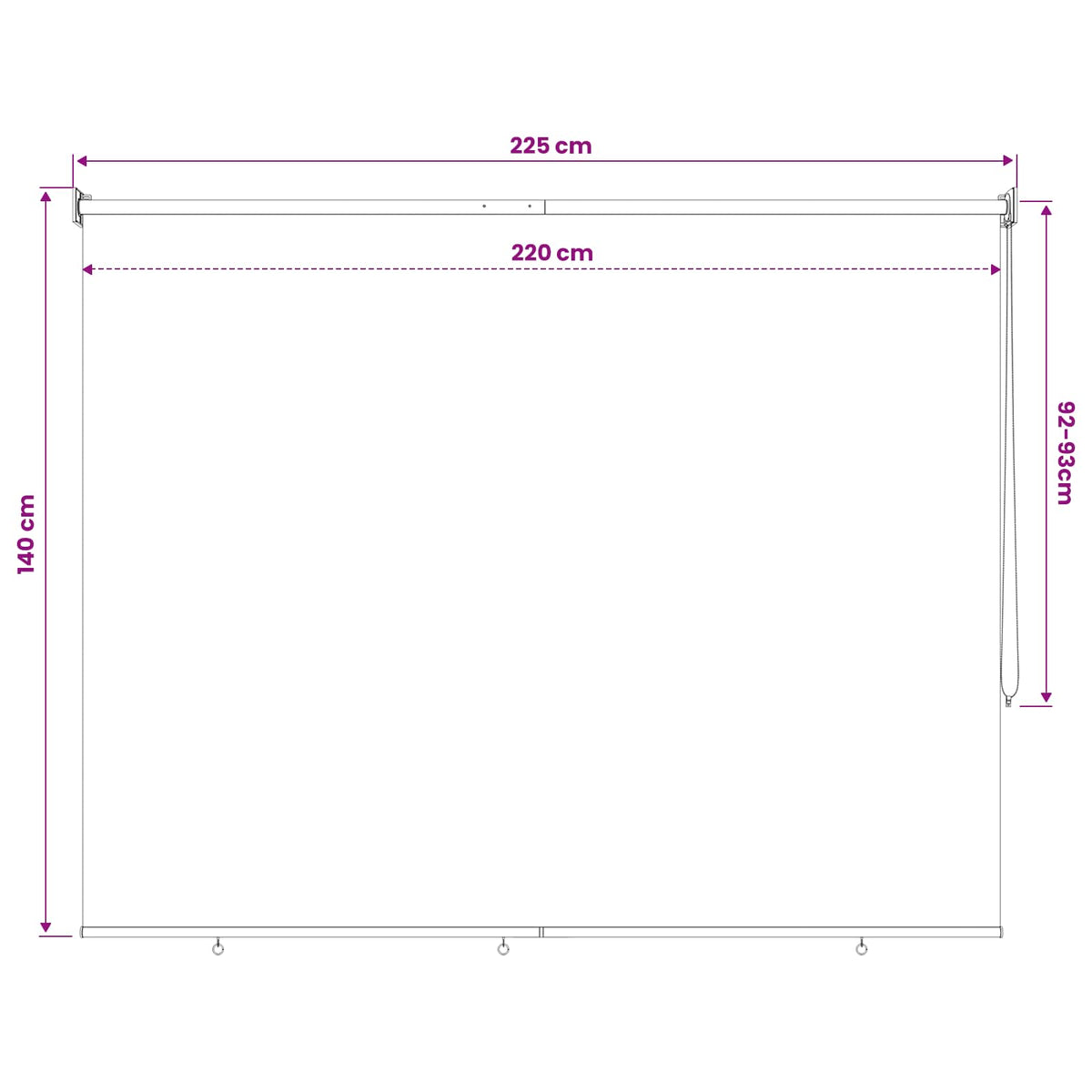 Vanjska roleta 90% blokada UV zraka Sivosmeđa 220 x 140 cm HDPE