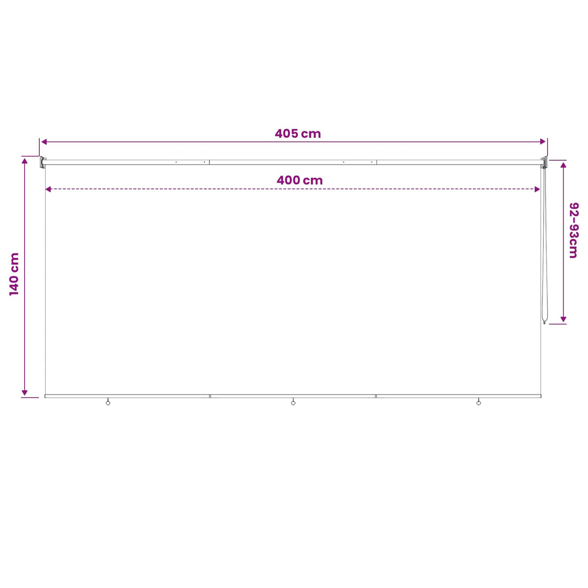 Vanjska roleta 90% blokada UV zraka Sivosmeđa 400 x 140 cm HDPE