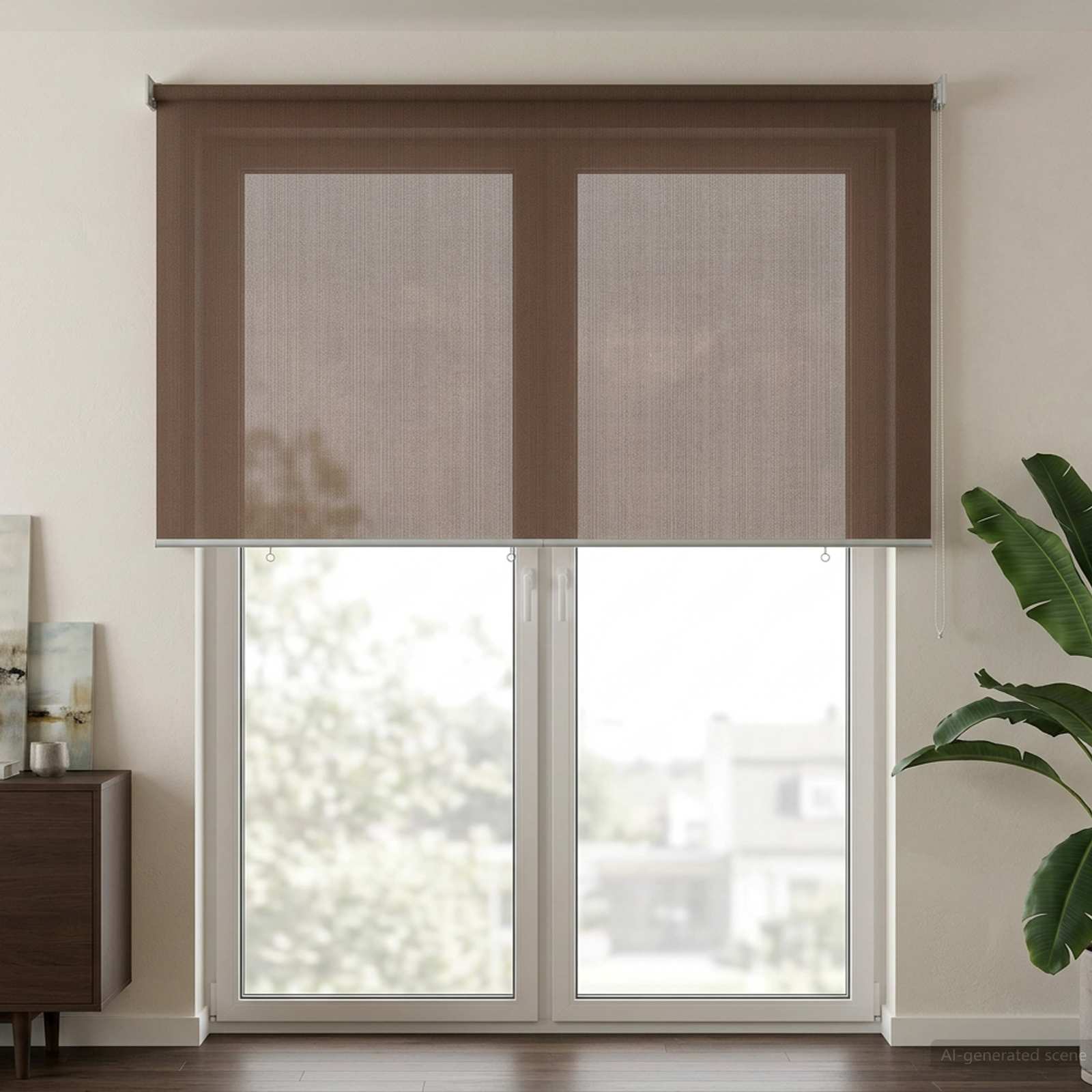 Vanjska roleta 90% blokada UV zraka Sivosmeđa 120 x 230 cm HDPE