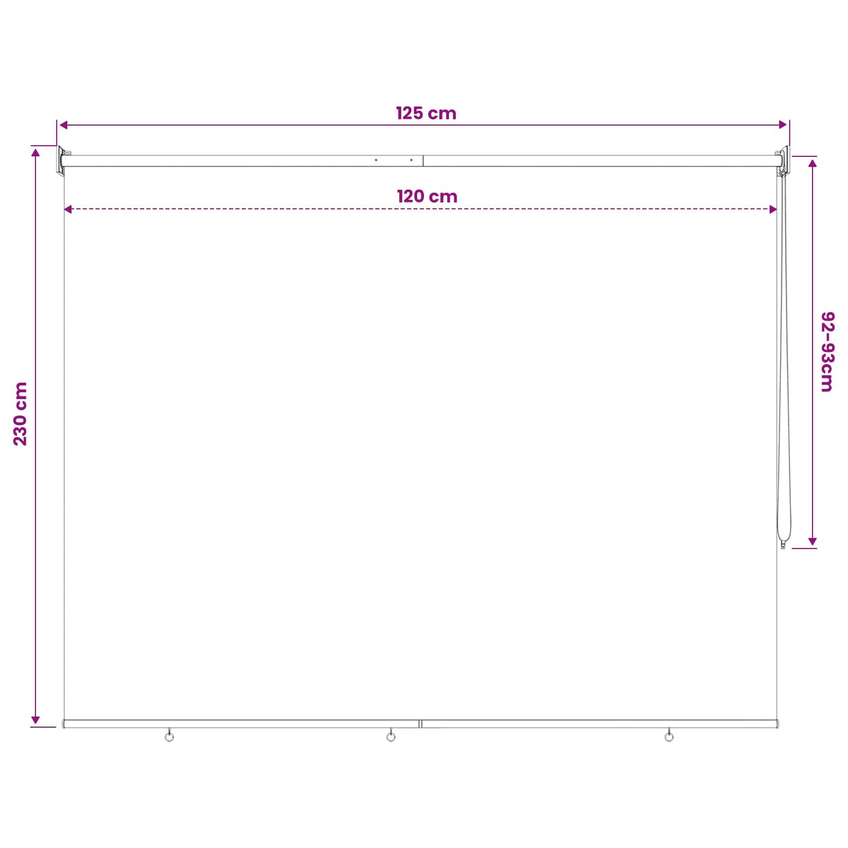 Vanjska roleta 90% blokada UV zraka Sivosmeđa 120 x 230 cm HDPE