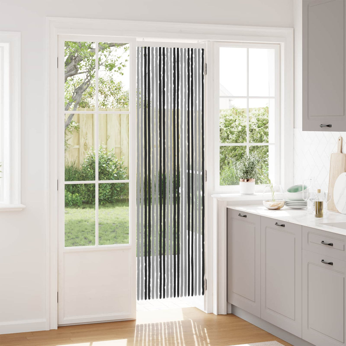 Zavjesa protiv insekata Chenille Siva i crna 56 x 200 cm
