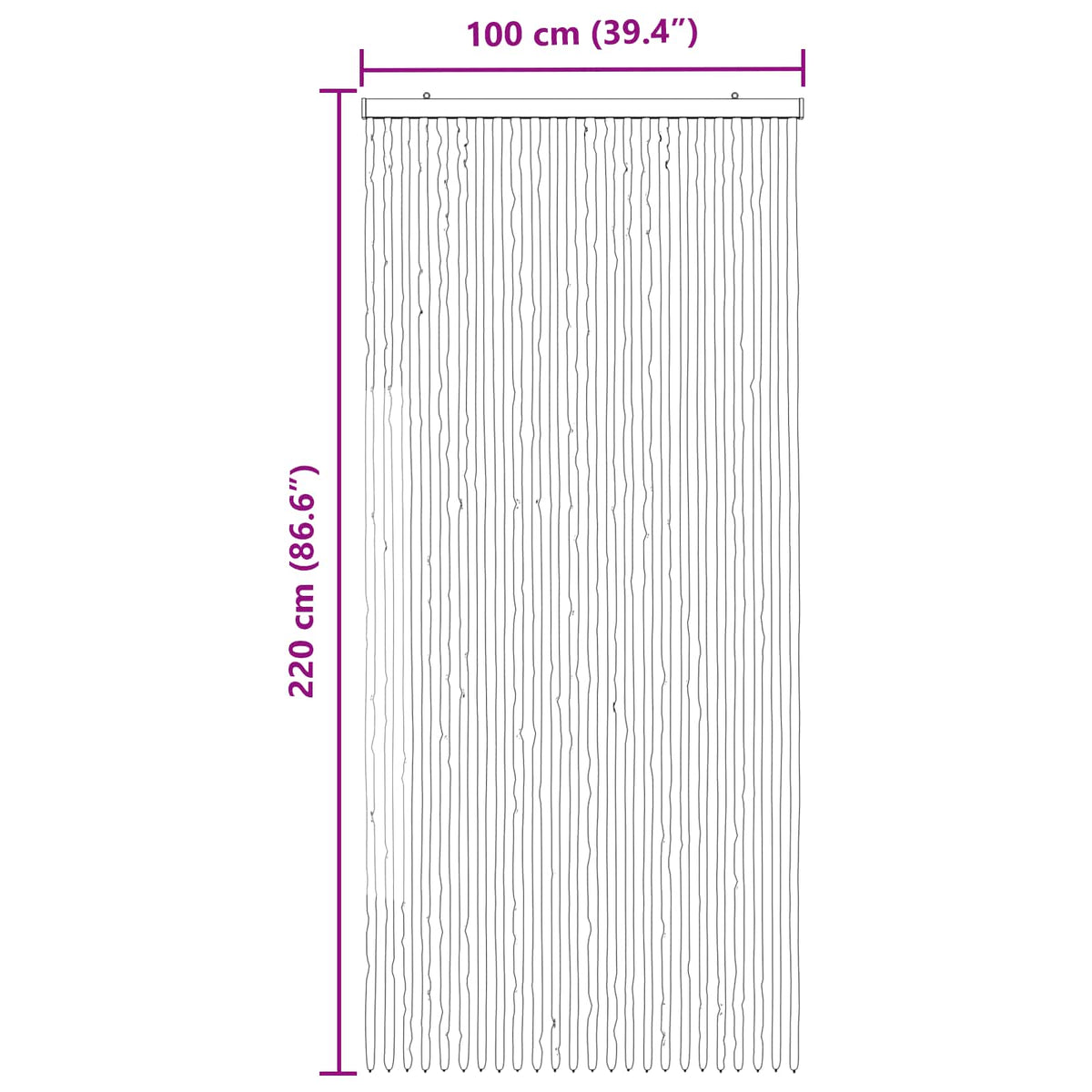 Zavjesa protiv insekata Chenille Siva i crna 100 x 220 cm