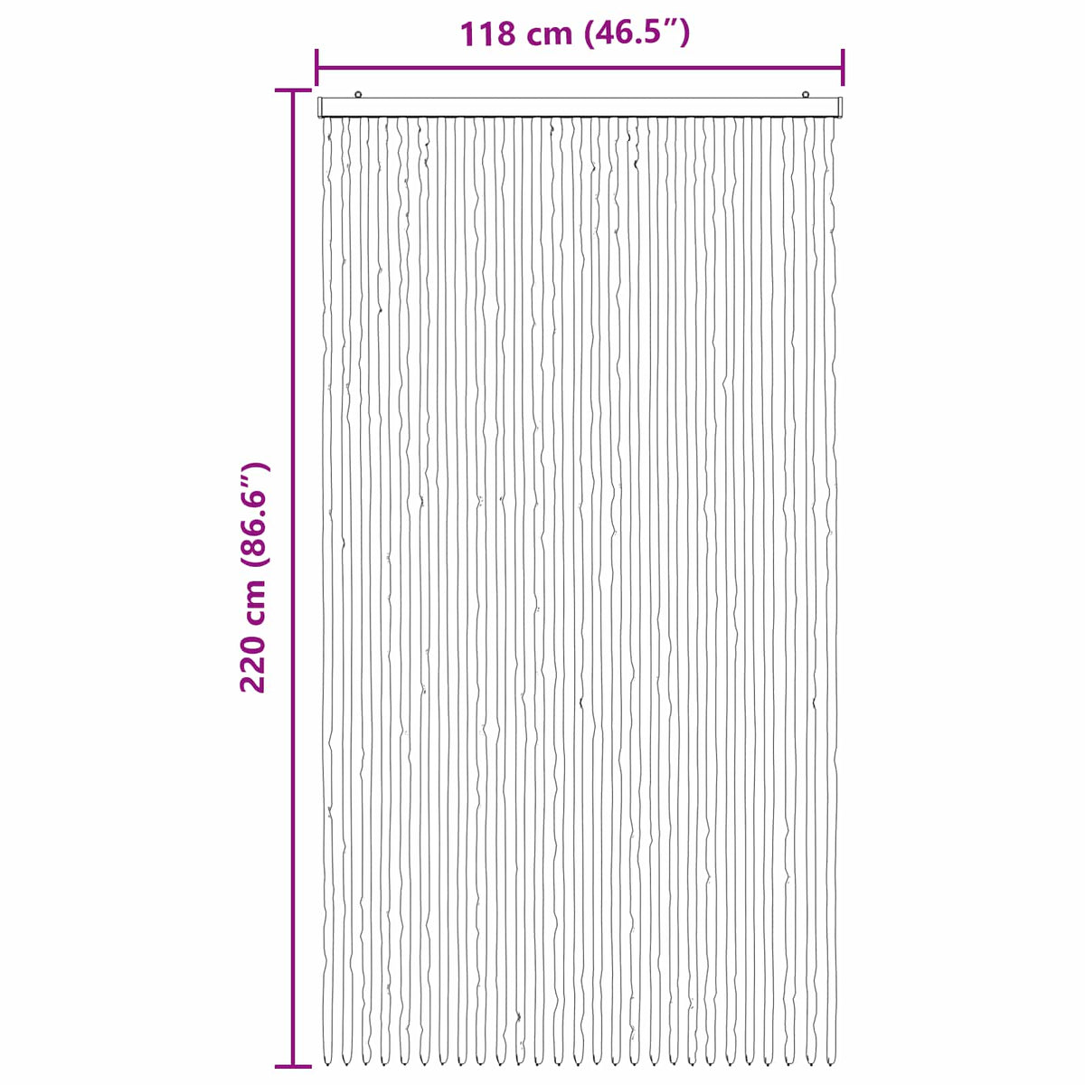Zavjesa protiv insekata Chenille Siva i crna 118 x 220 cm