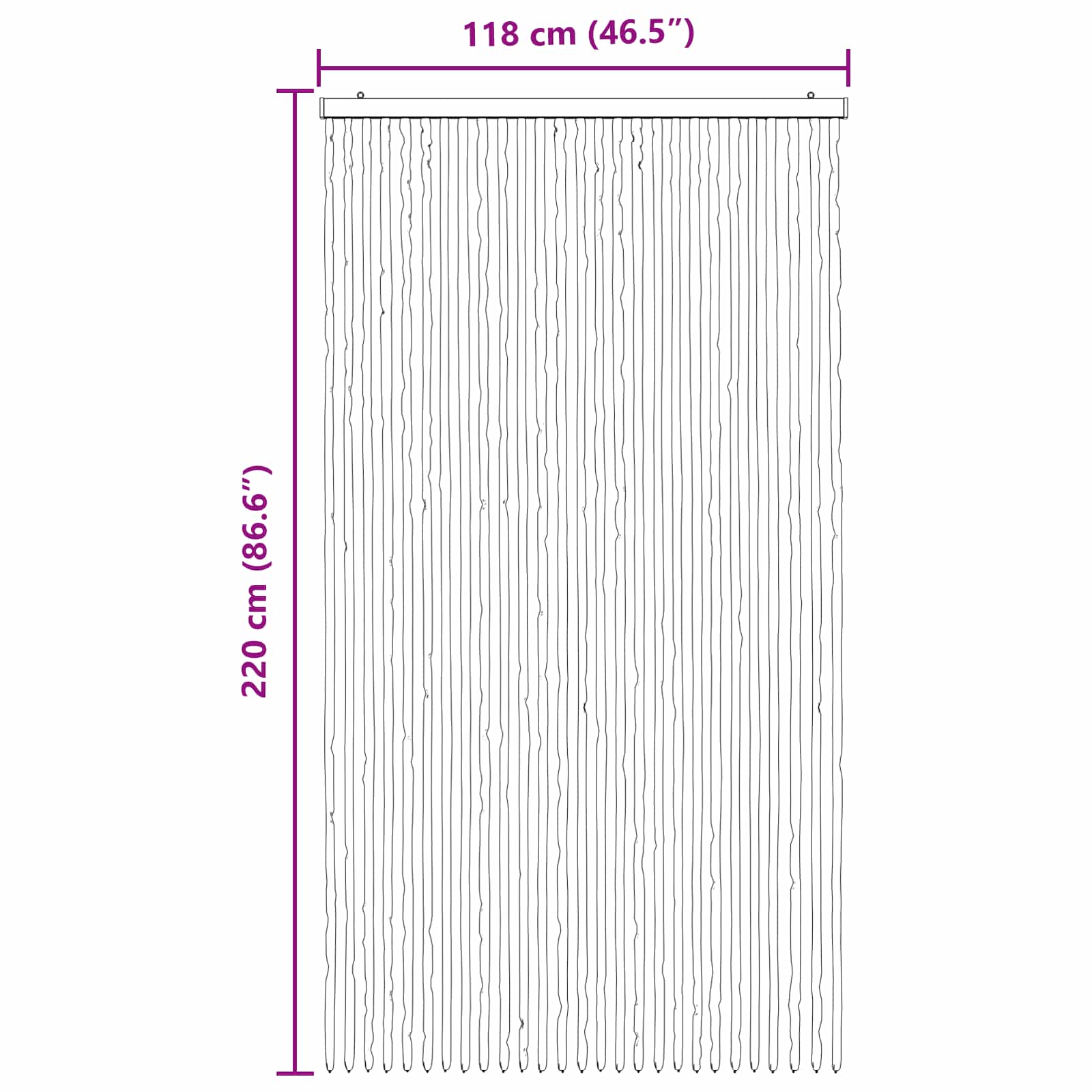Zavjesa protiv insekata Chenille Siva i crna 118 x 220 cm