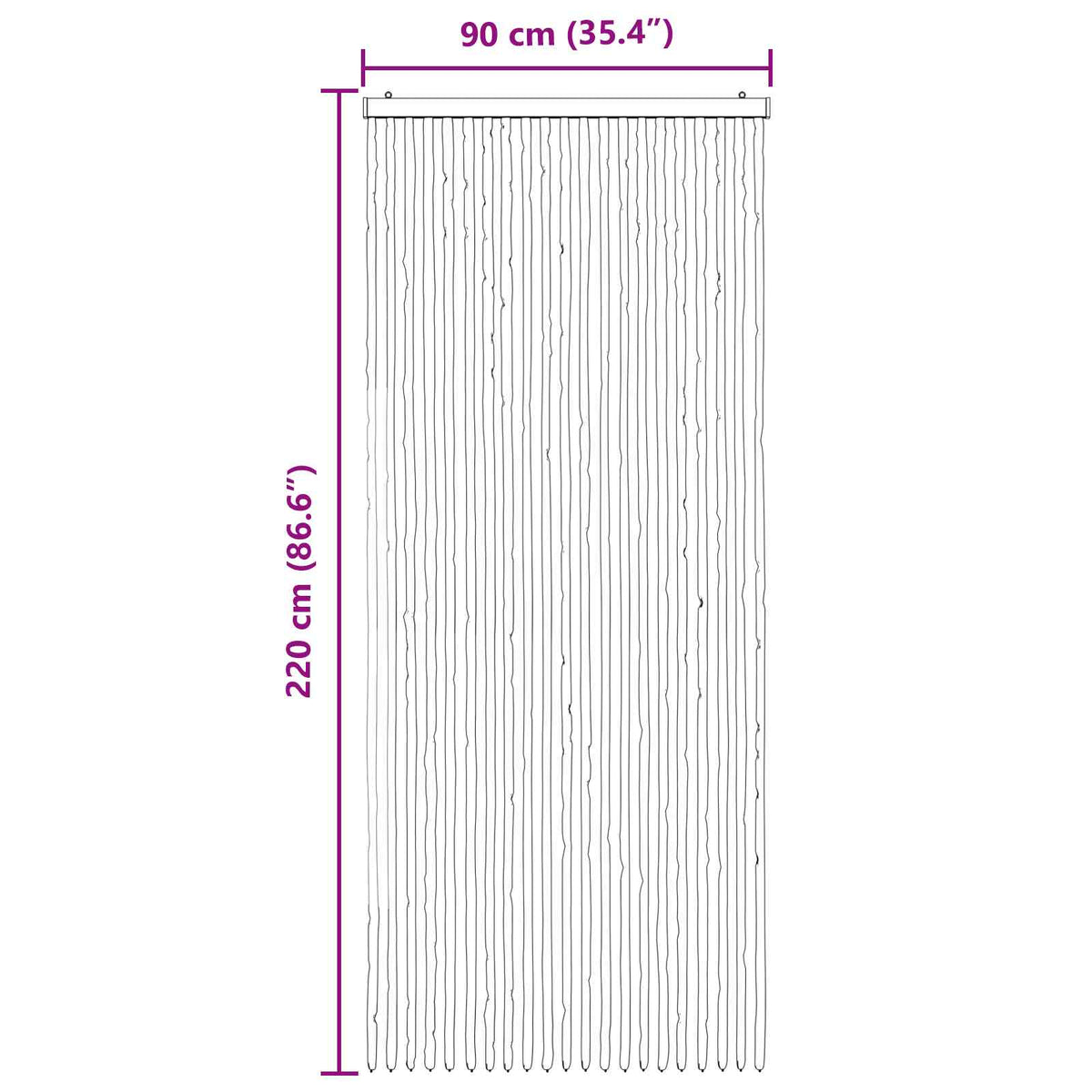 Zavjesa protiv insekata Chenille Tamno smeđa i bež 90 x 220 cm