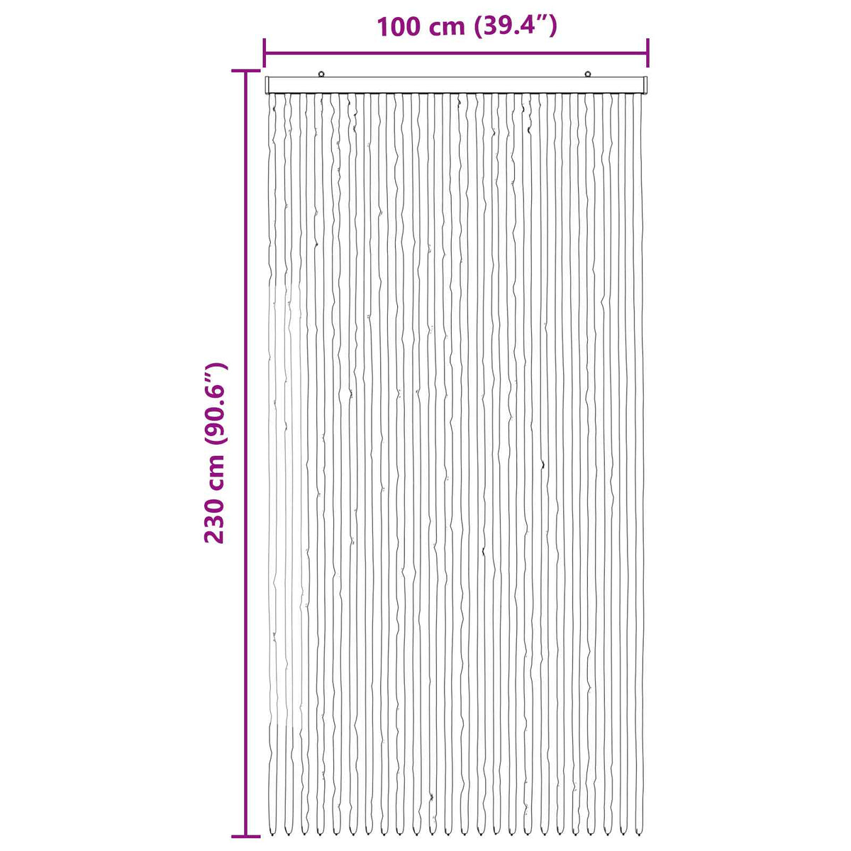 Zavjesa protiv insekata Chenille Siva i bijela 100 x 230 cm