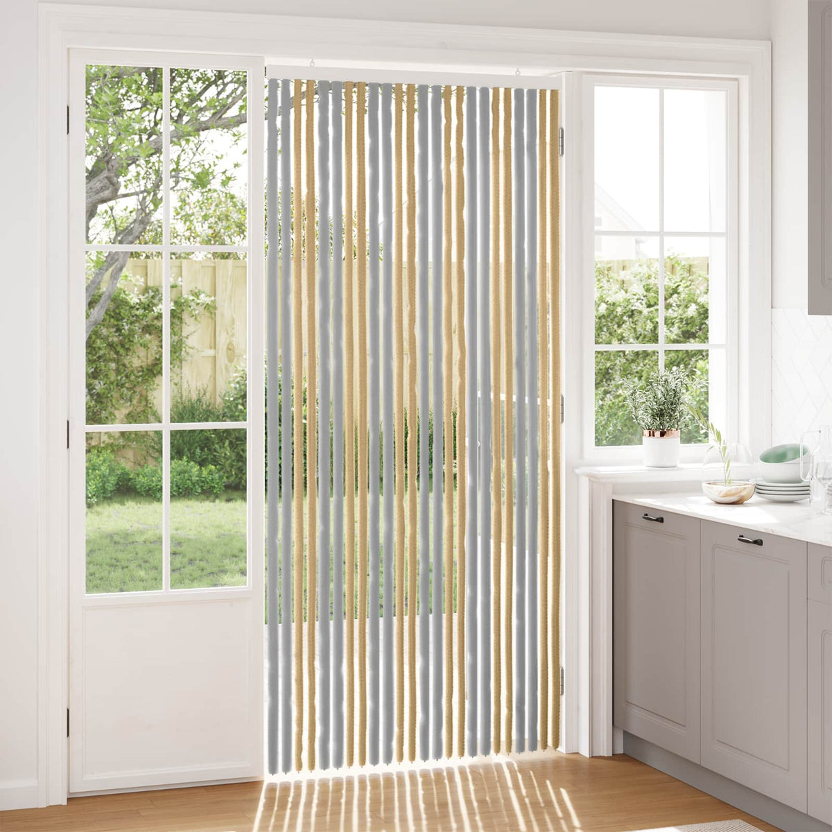 Zavjesa protiv insekata Chenille Siva i bež 100 x 220 cm