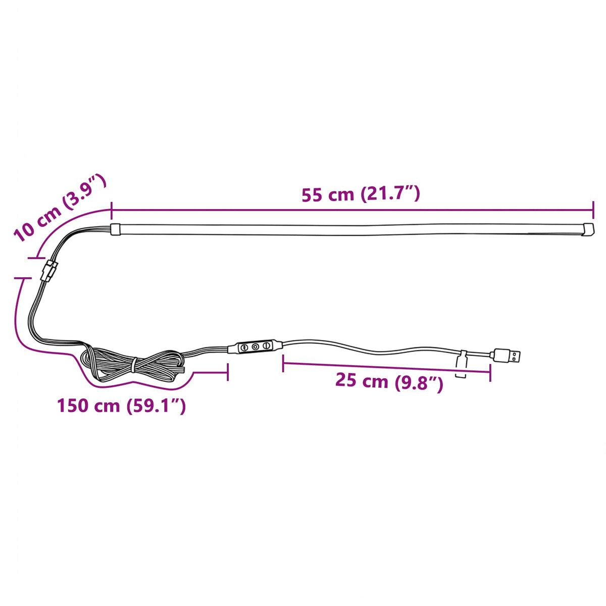 LED traka 55 cm Šareni PVC