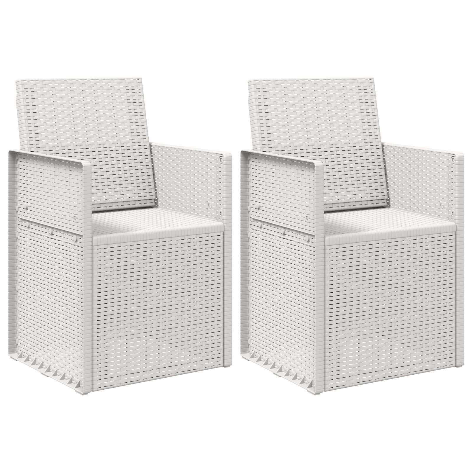Vrtne stolice za blagovanje 2 pcs Bijela PP