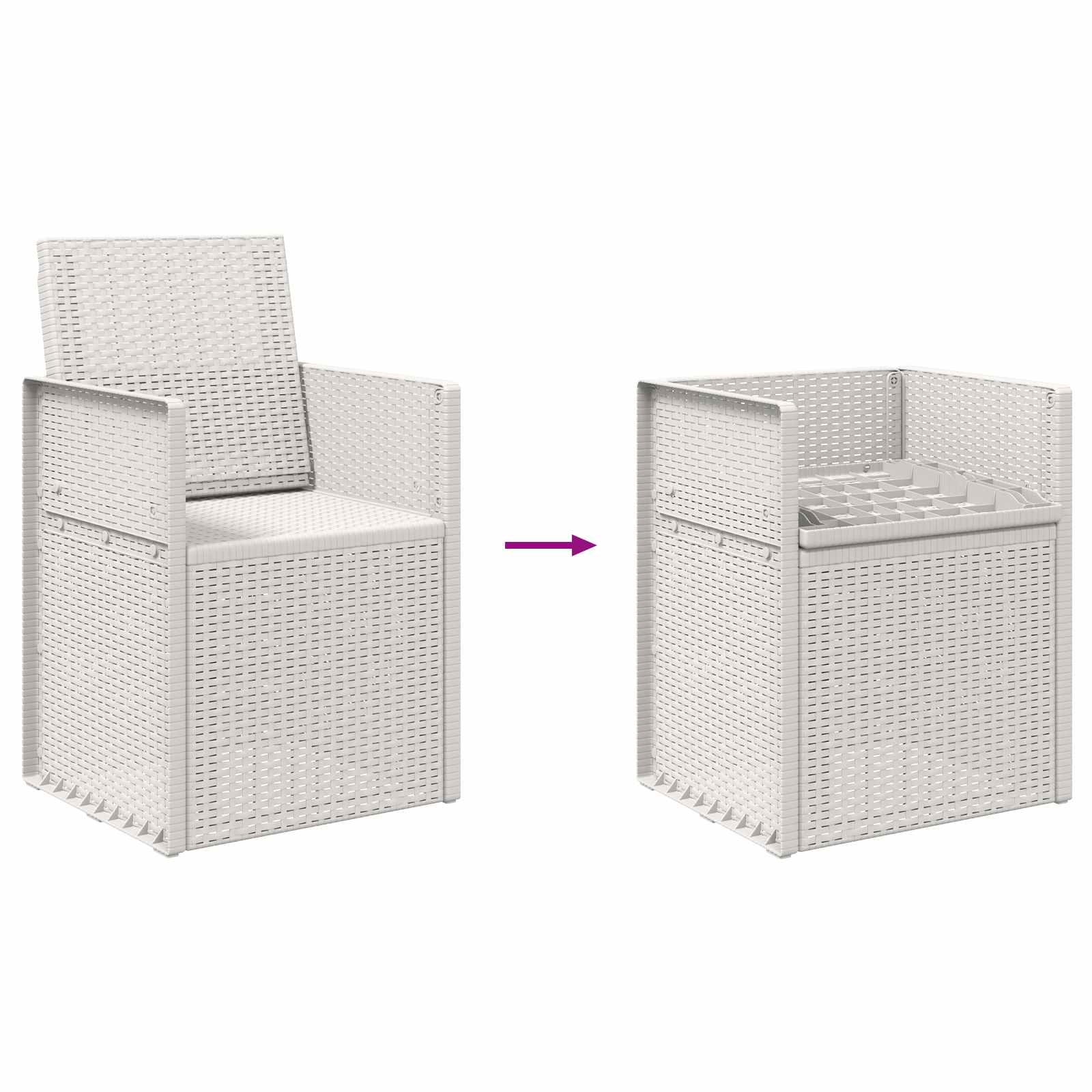 Vrtne stolice za blagovanje 2 pcs Bijela PP