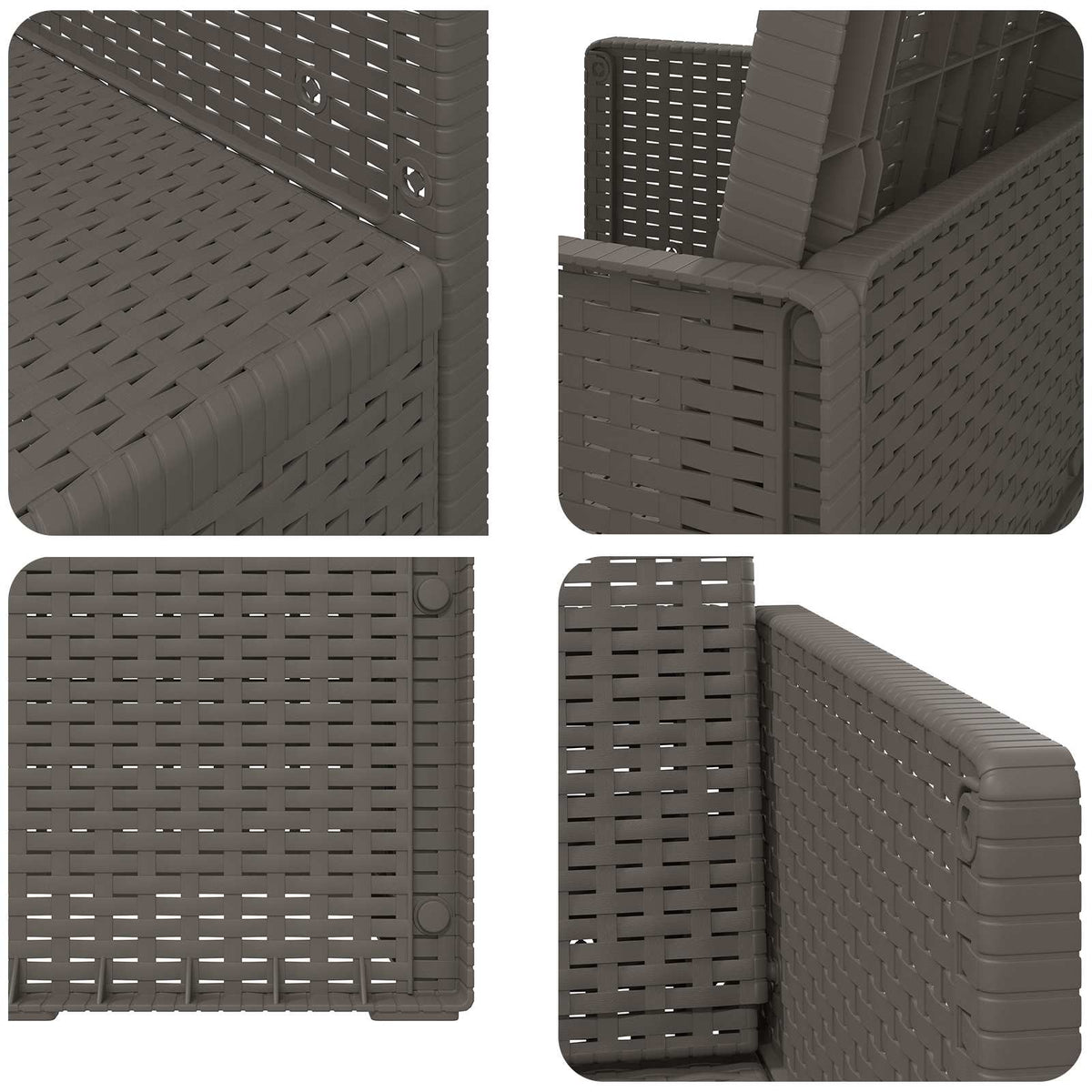 Vrtne stolice za blagovanje 2 pcs Svjetlosiva PP