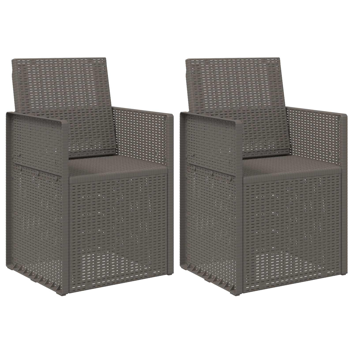 Vrtne stolice za blagovanje 2 pcs Svjetlosiva PP