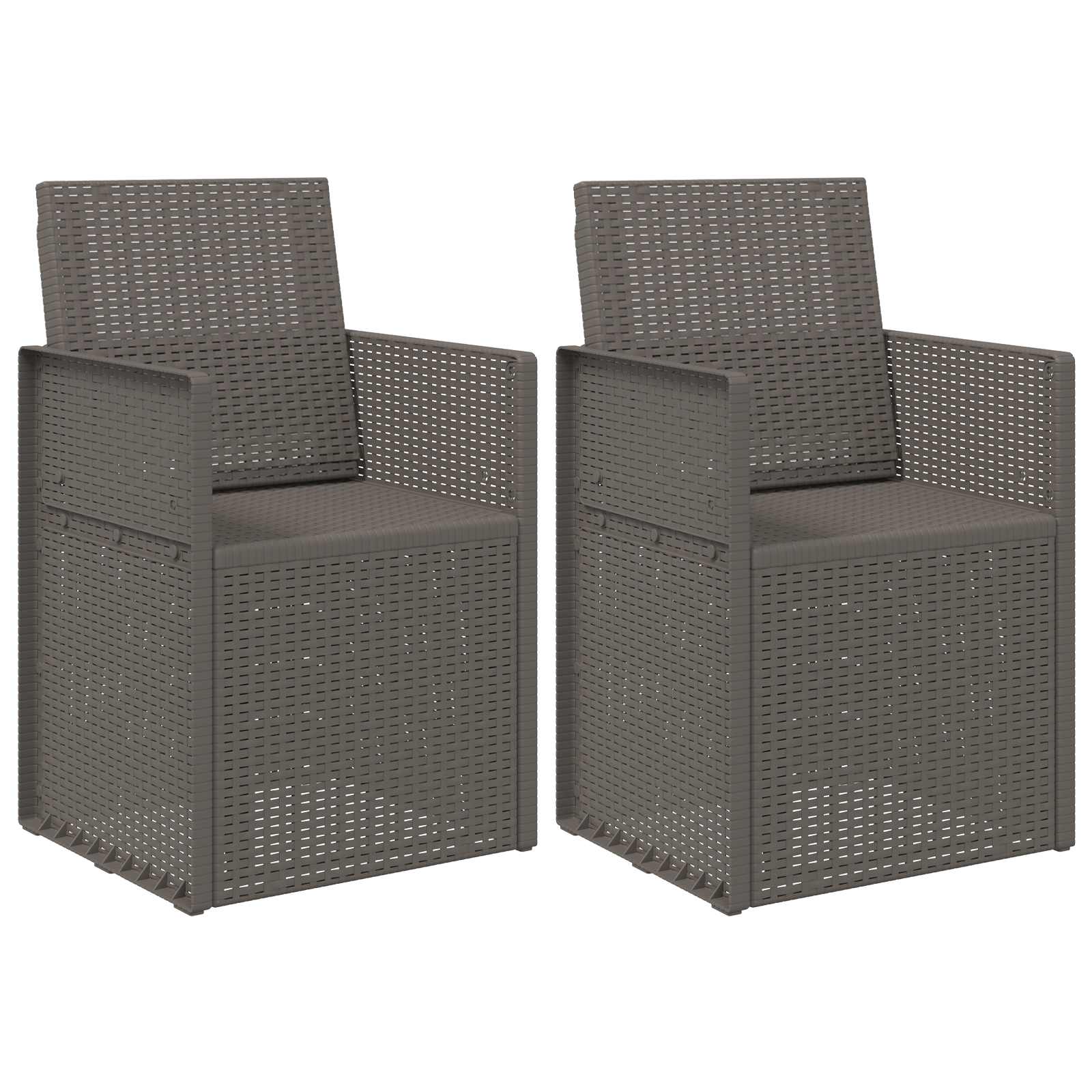 Vrtne stolice za blagovanje 2 pcs Svjetlosiva PP