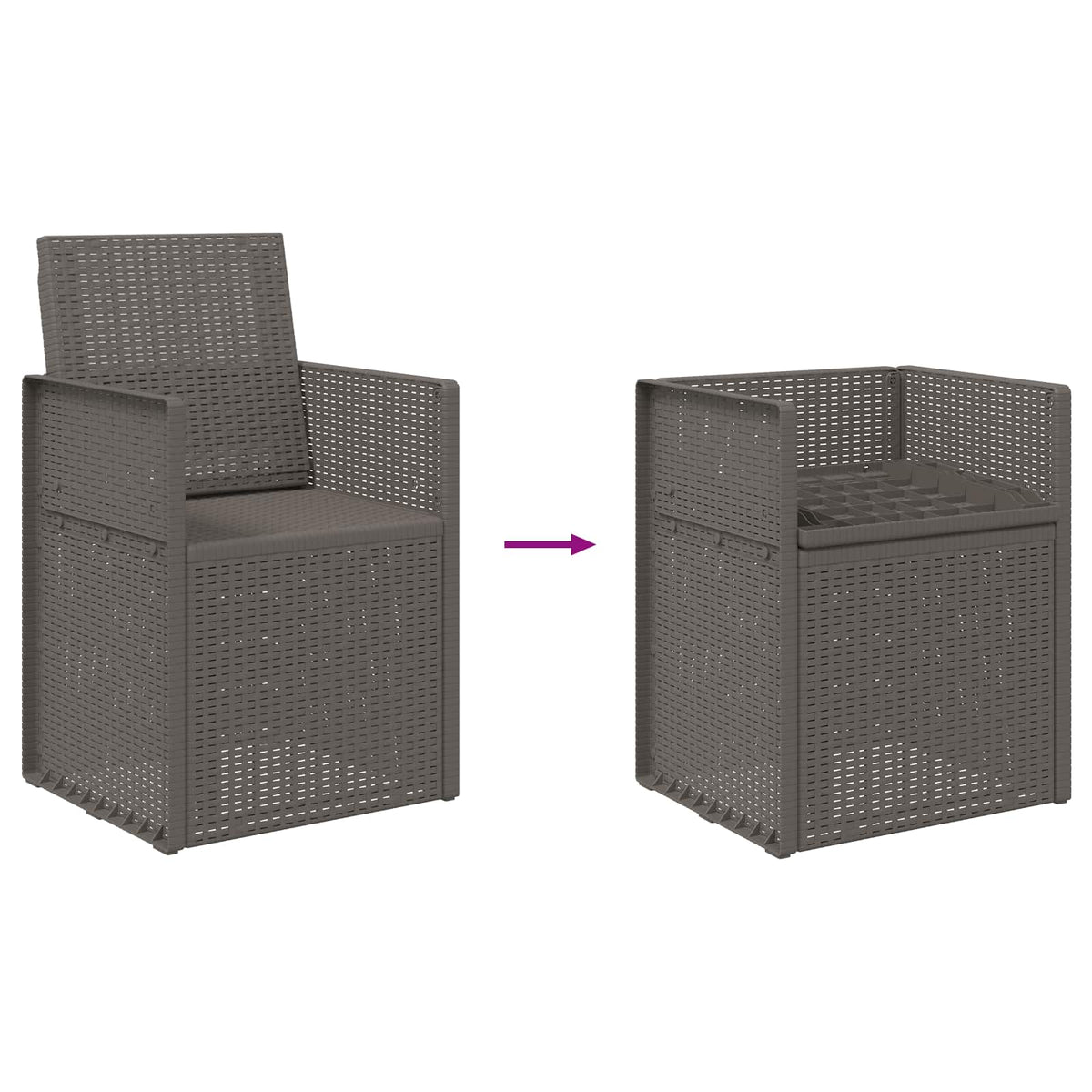 Vrtne stolice za blagovanje 2 pcs Svjetlosiva PP